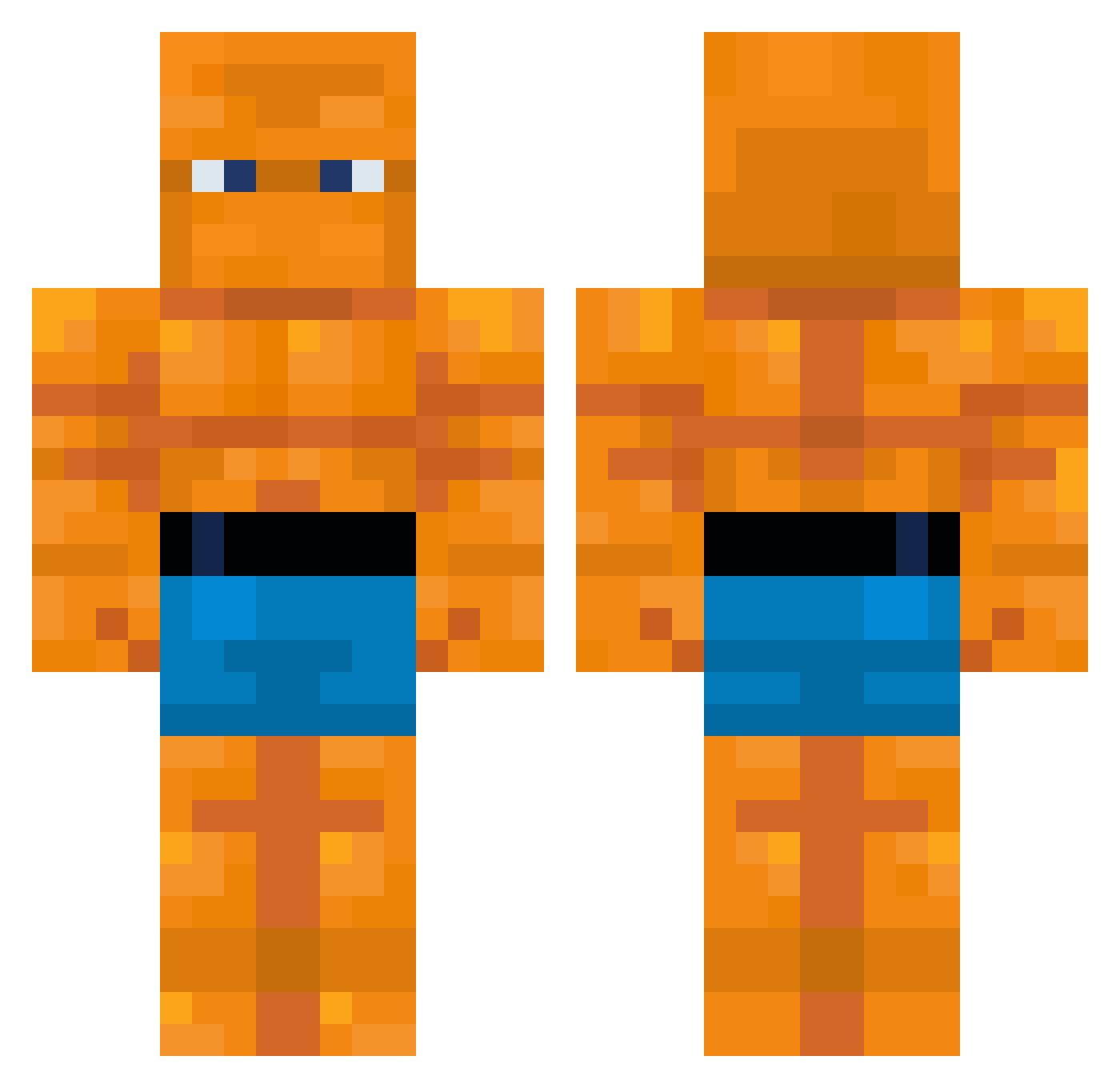empilej Minecraft skin, front and back view