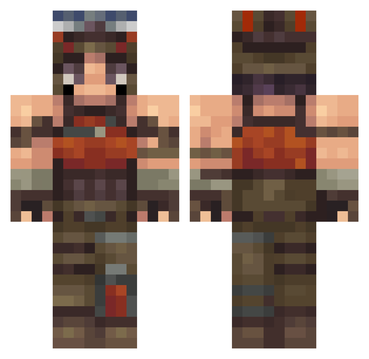 takeeen Minecraft skin, front and back view