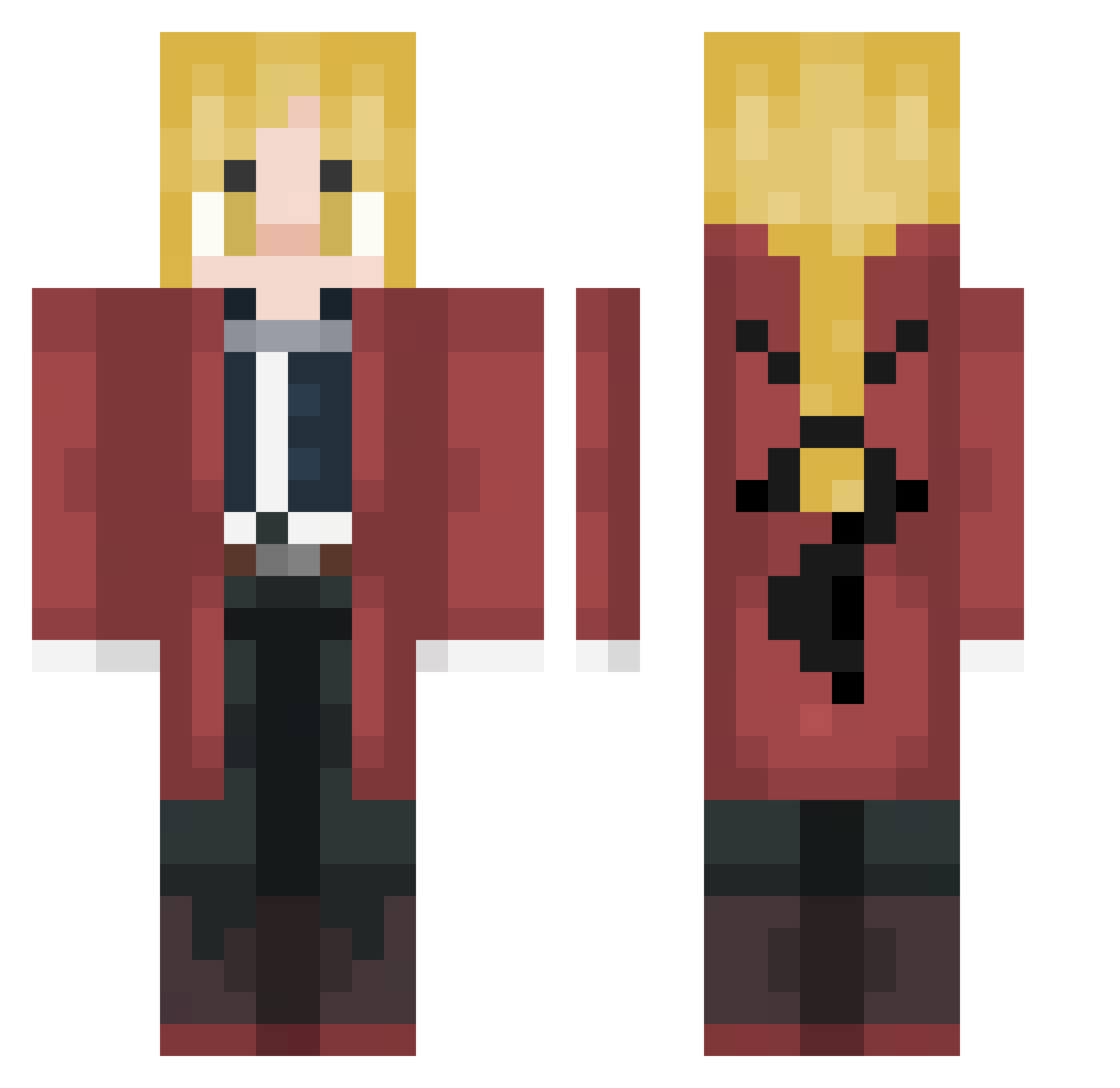 Invisiblesalsa Minecraft skin, front and back view