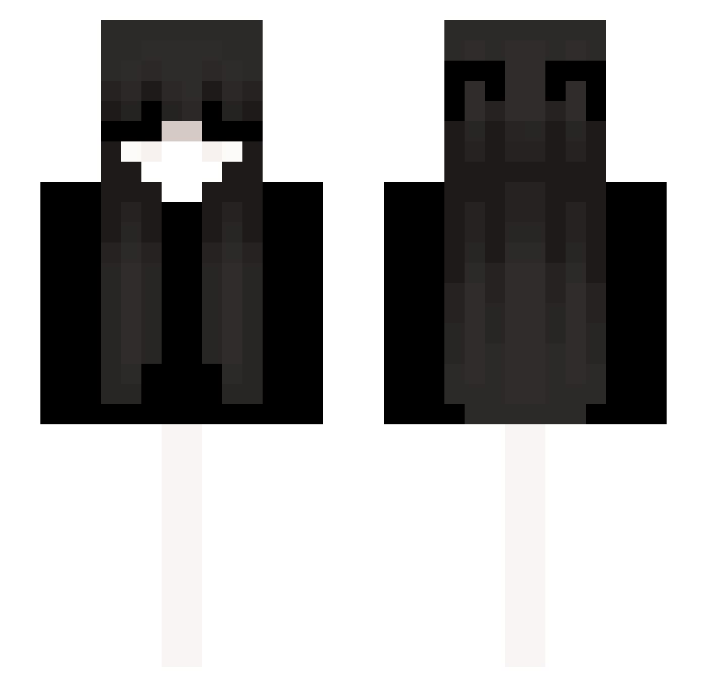 Vegetates Minecraft skin, front and back view