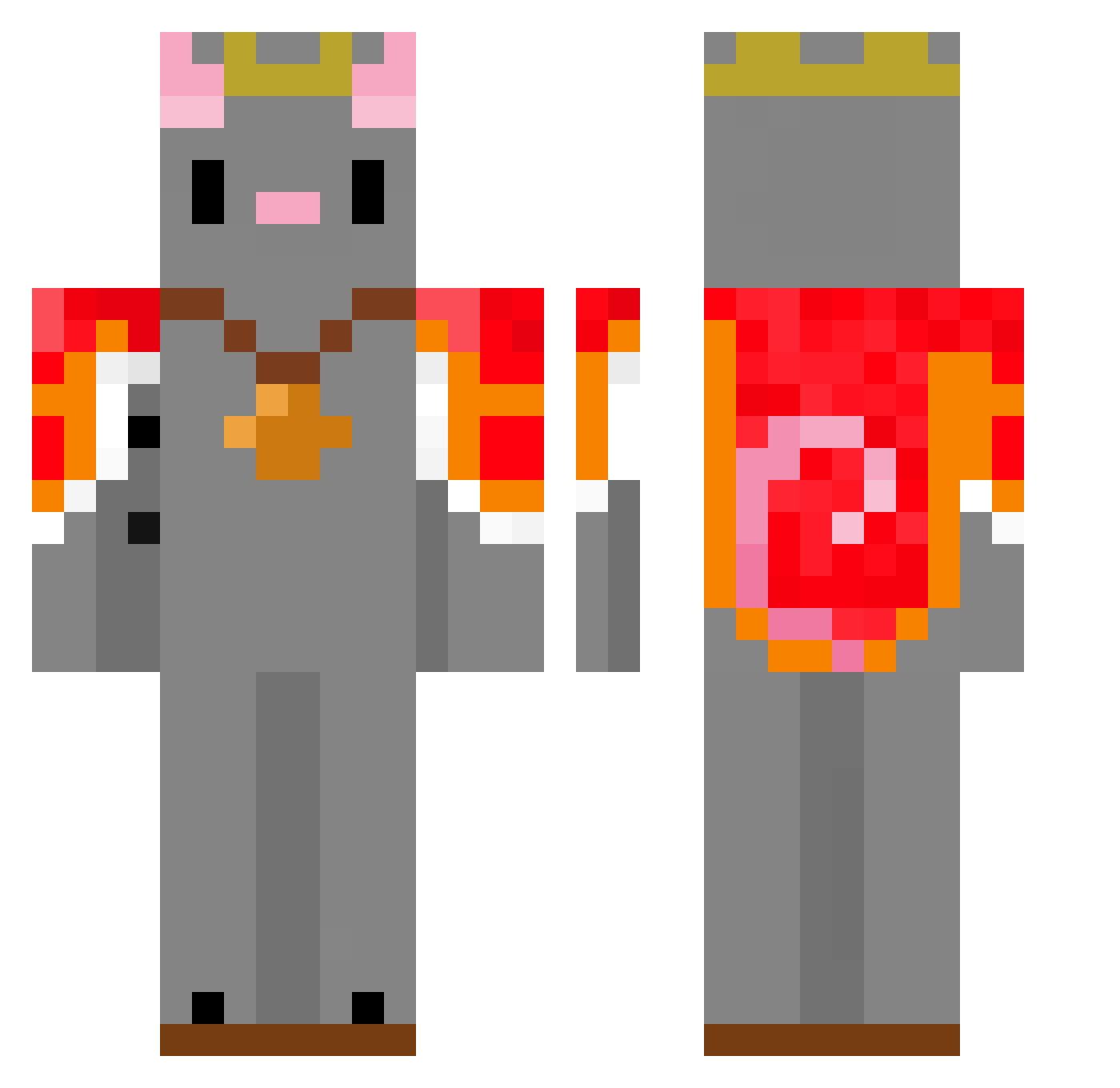 Majaffi Minecraft skin, front and back view