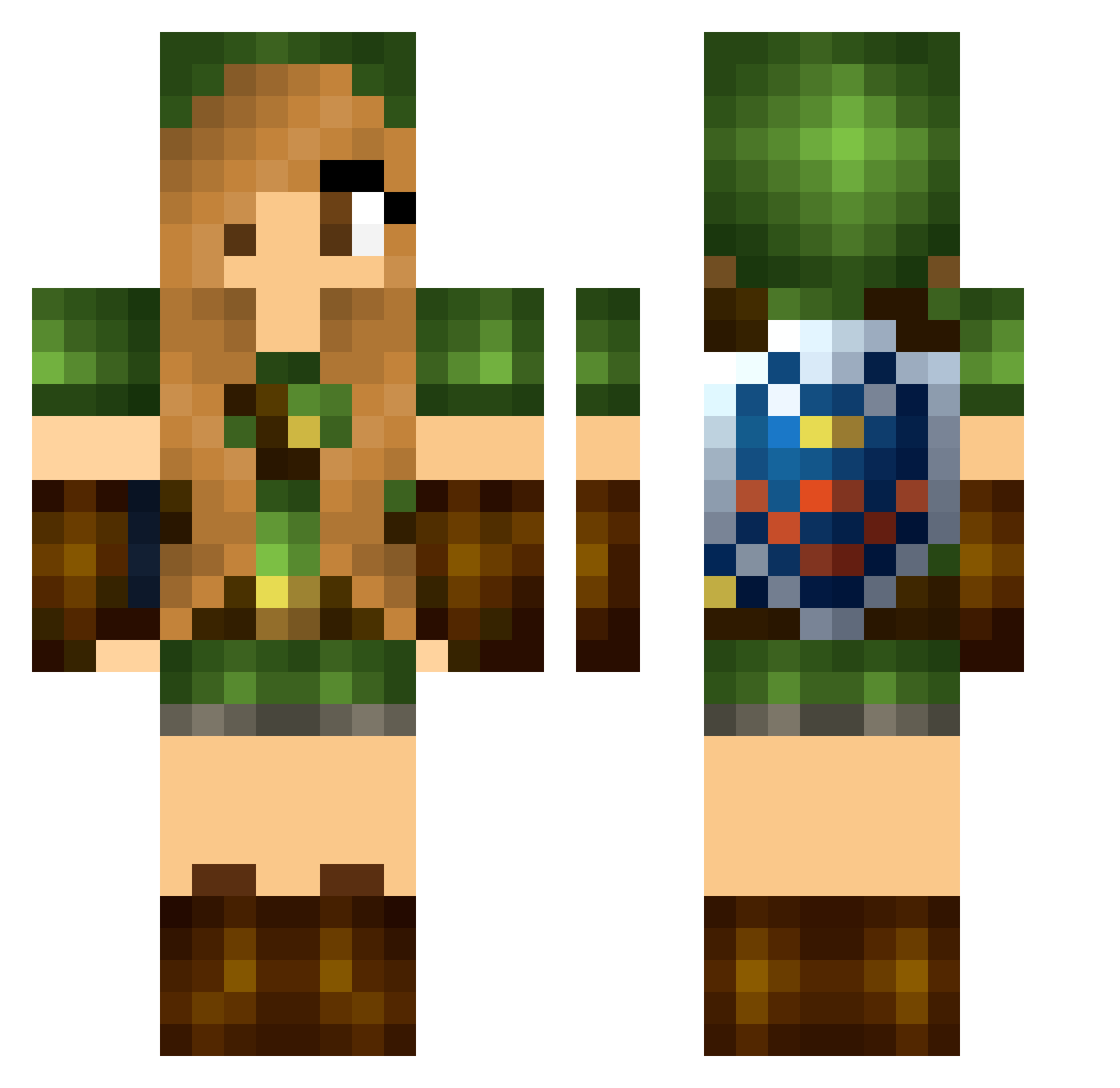 turtle256 Minecraft skin, front and back view