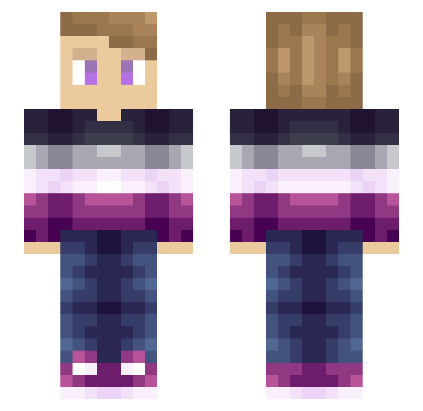 FelineOB1 Minecraft skin, front and back view