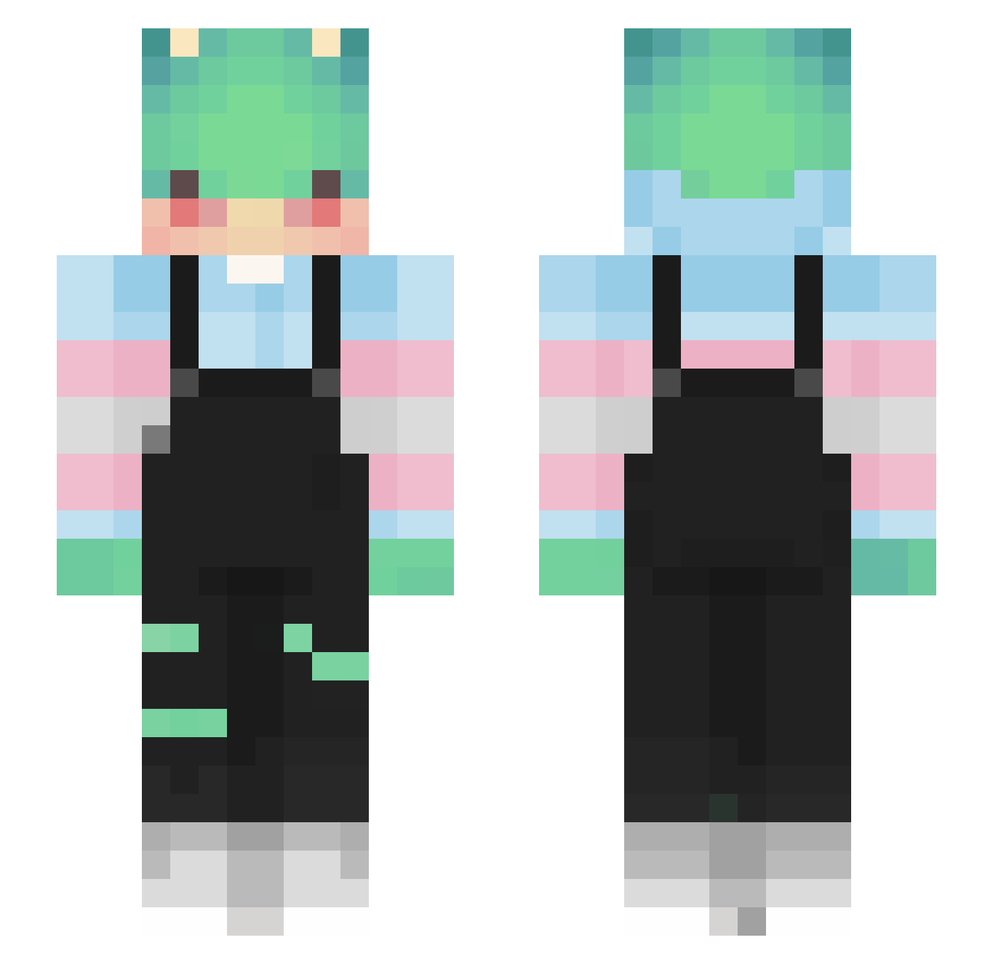 kingofallcats Minecraft skin, front and back view