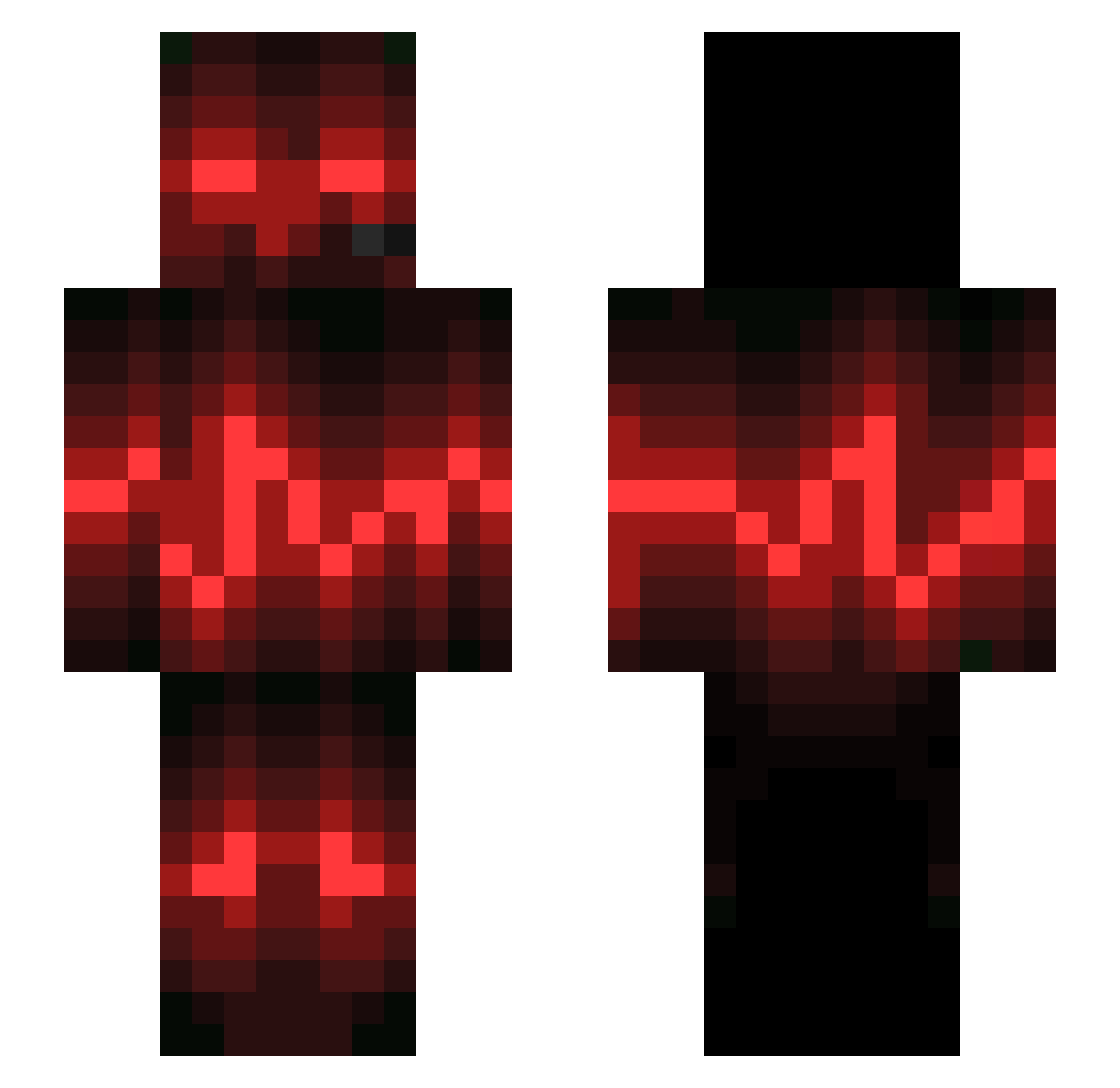 PrettyEasily Minecraft skin, front and back view