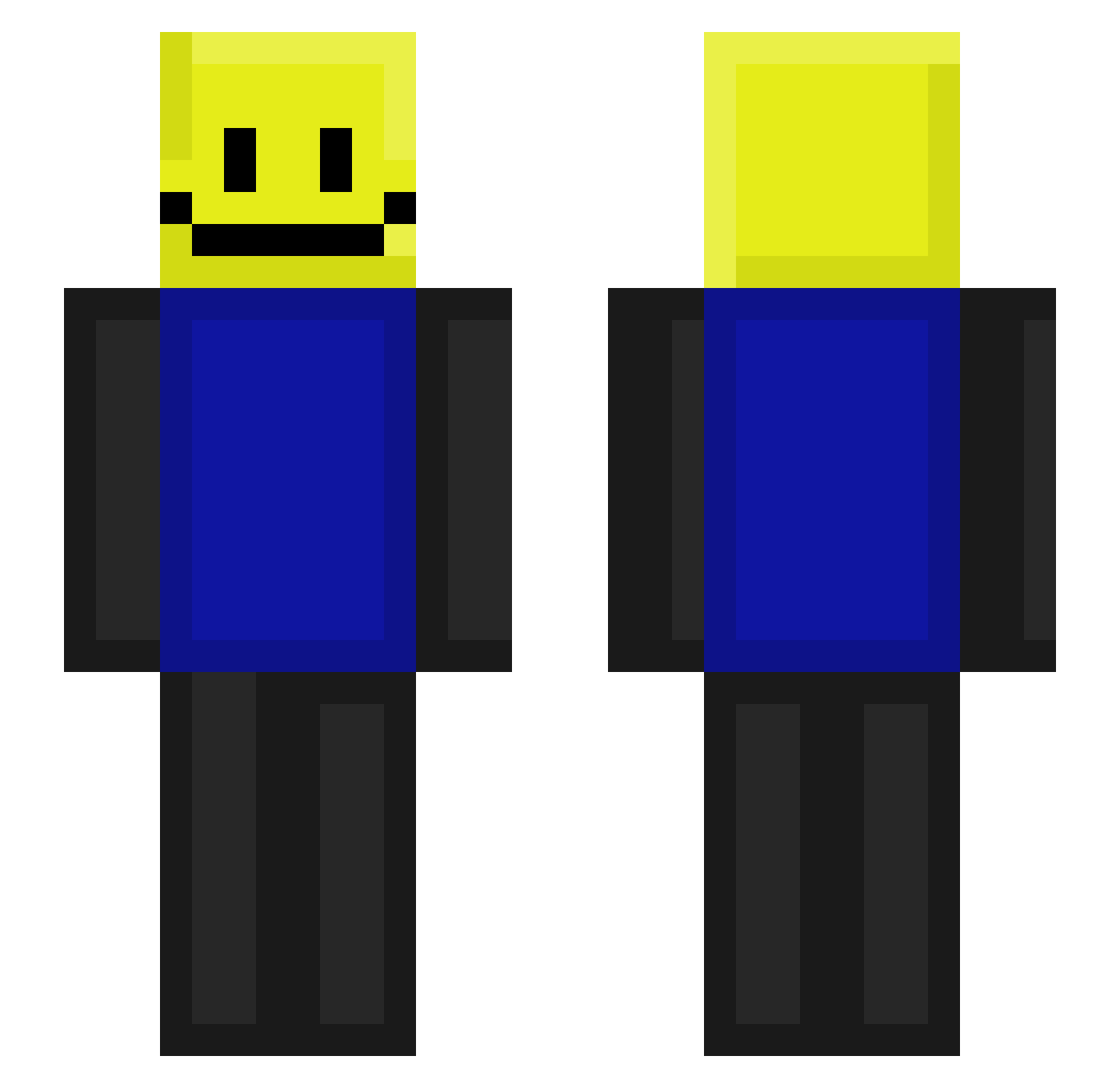 Reno_Poko Minecraft skin, front and back view