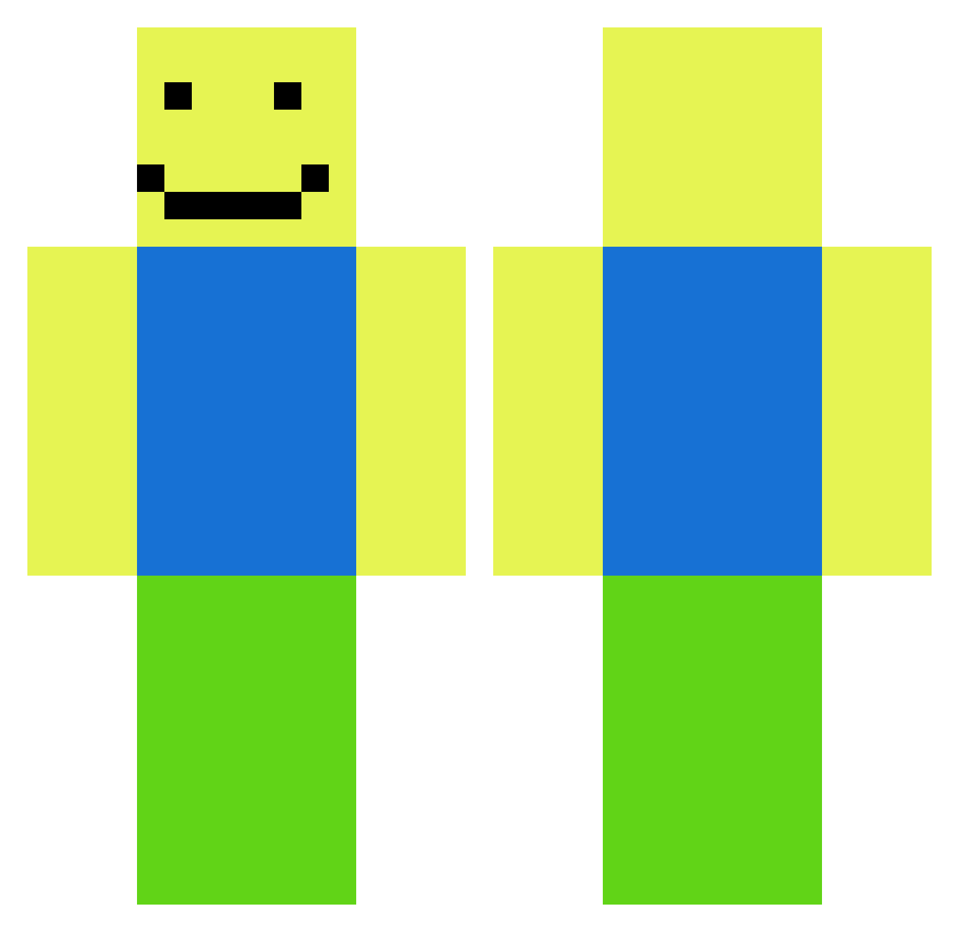 Kielbasatech Minecraft skin, front and back view