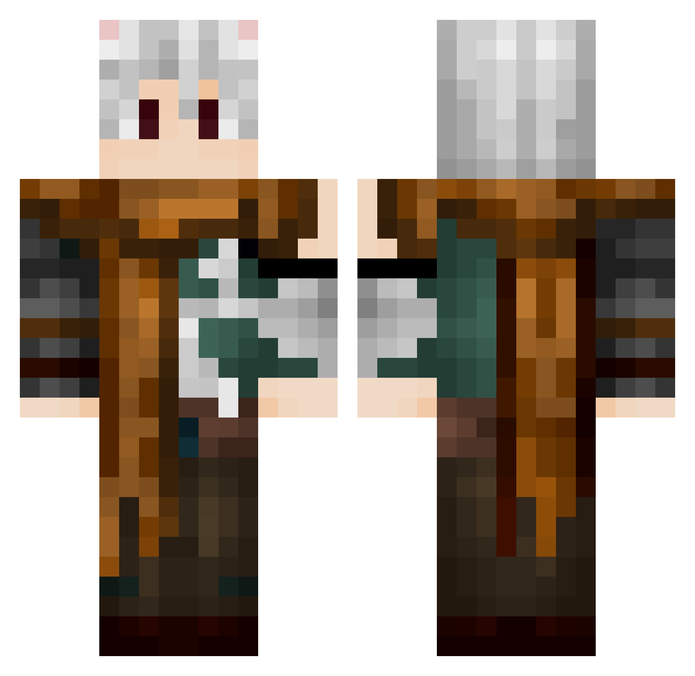 Arrogant05 Minecraft skin, front and back view