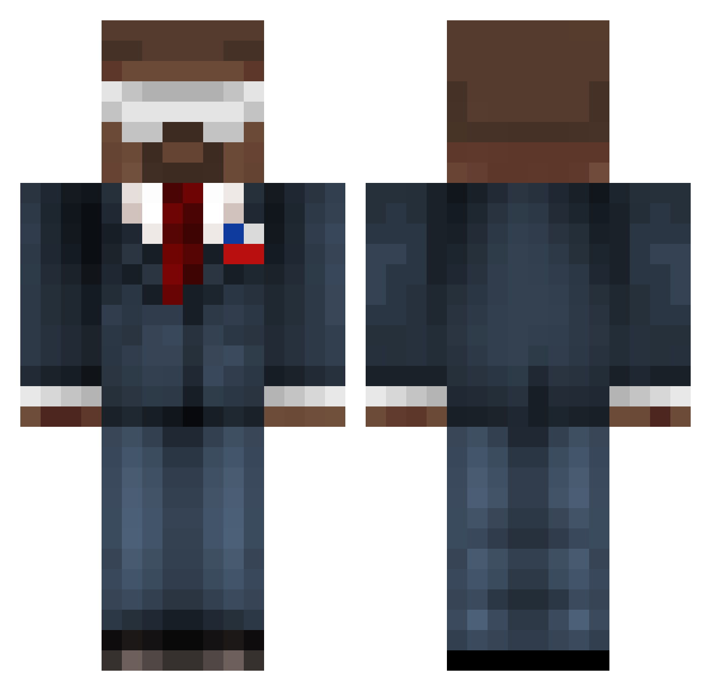 DSYE Minecraft skin, front and back view
