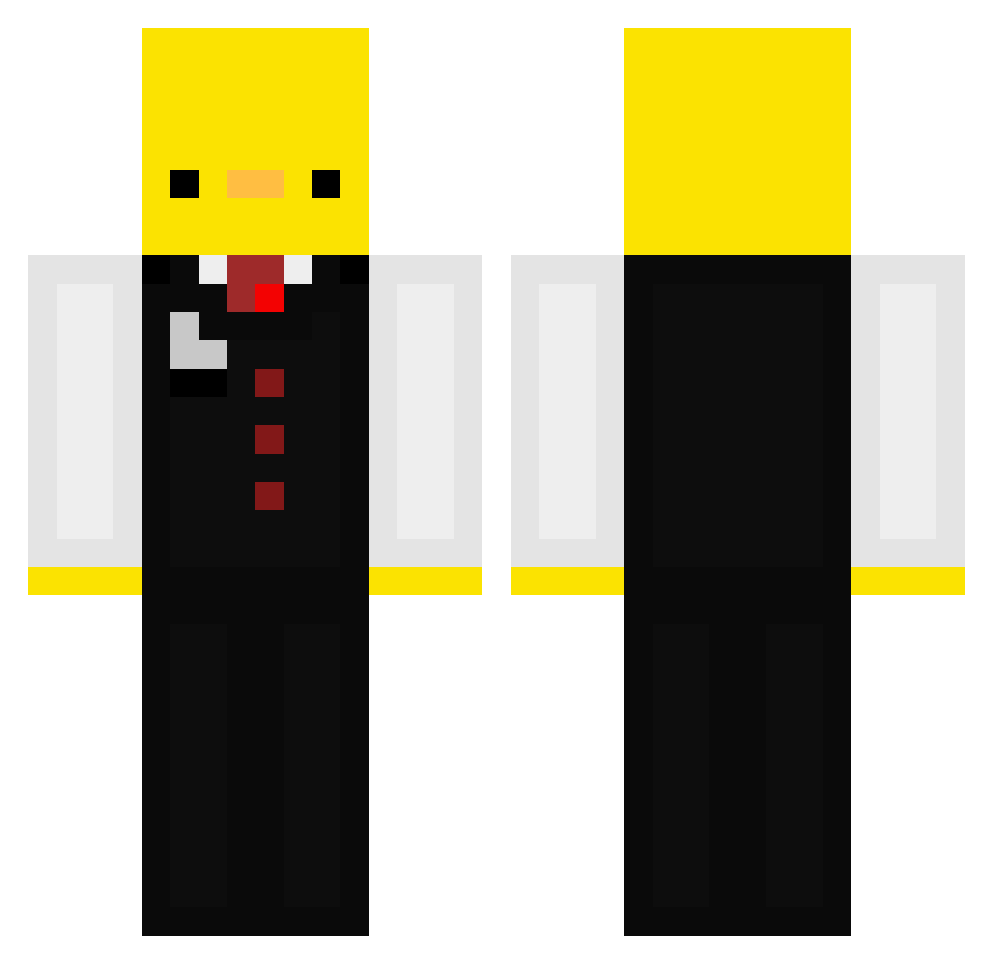 kowalator Minecraft skin, front and back view