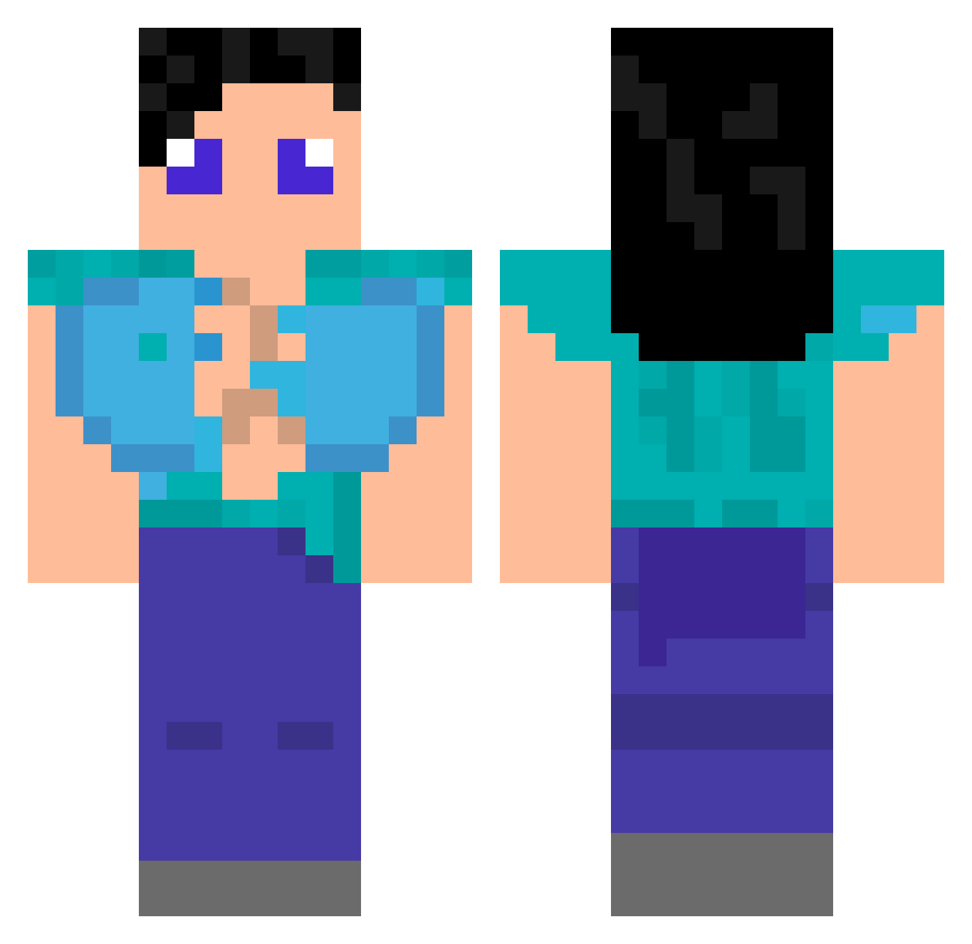 Moon_minions Minecraft skin, front and back view