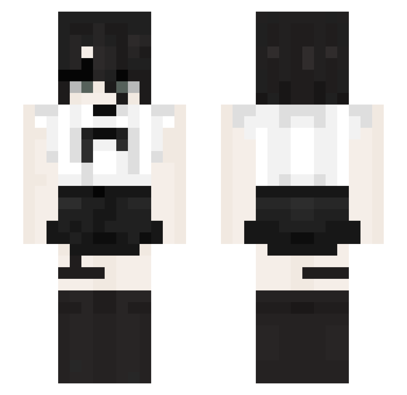Senputy Minecraft skin, front and back view