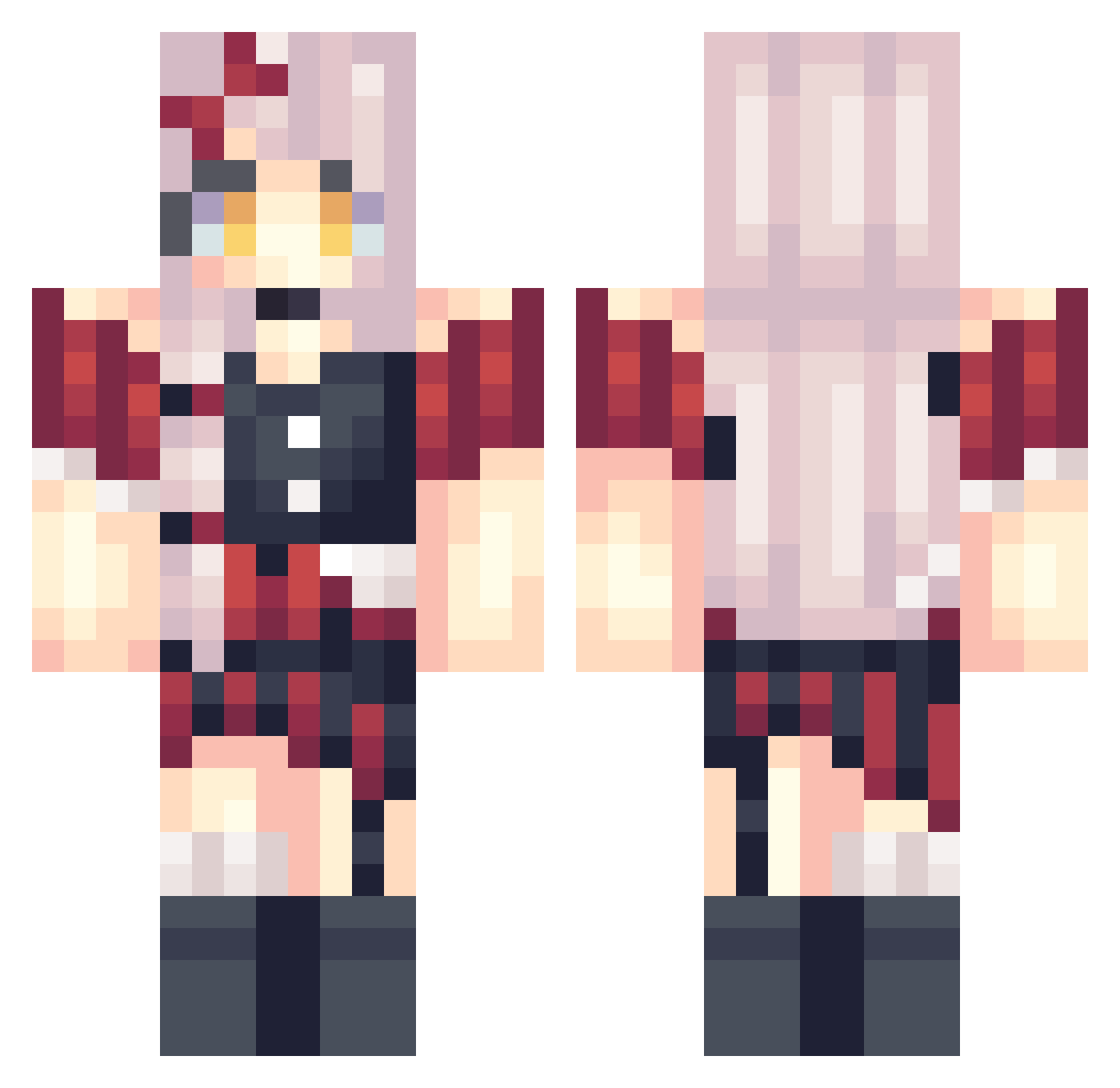 Erica Minecraft skin, front and back view