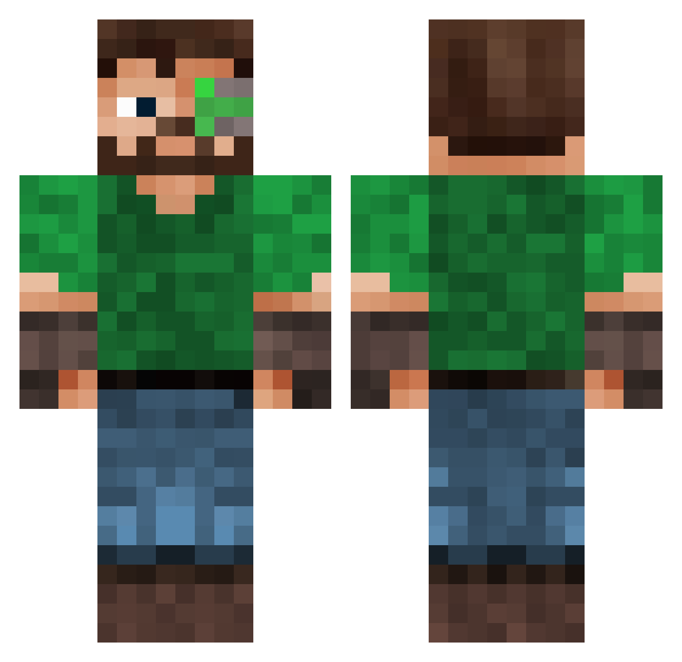Ian1x Minecraft skin, front and back view