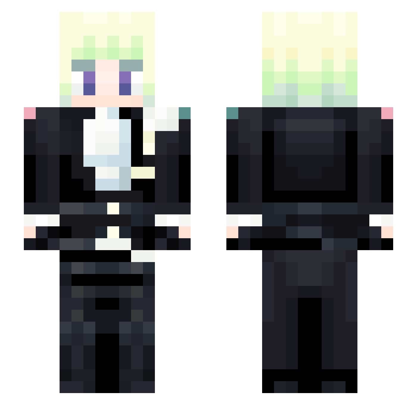 playcoin Minecraft skin, front and back view