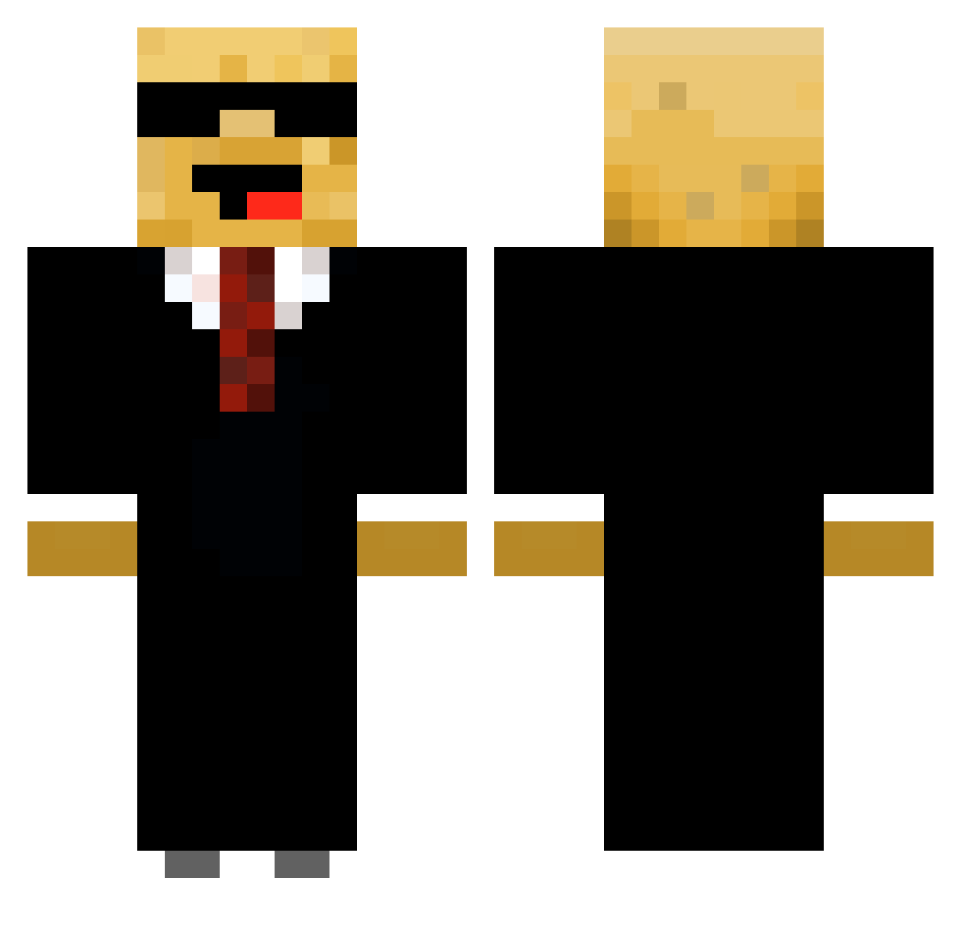 xTater Minecraft skin, front and back view