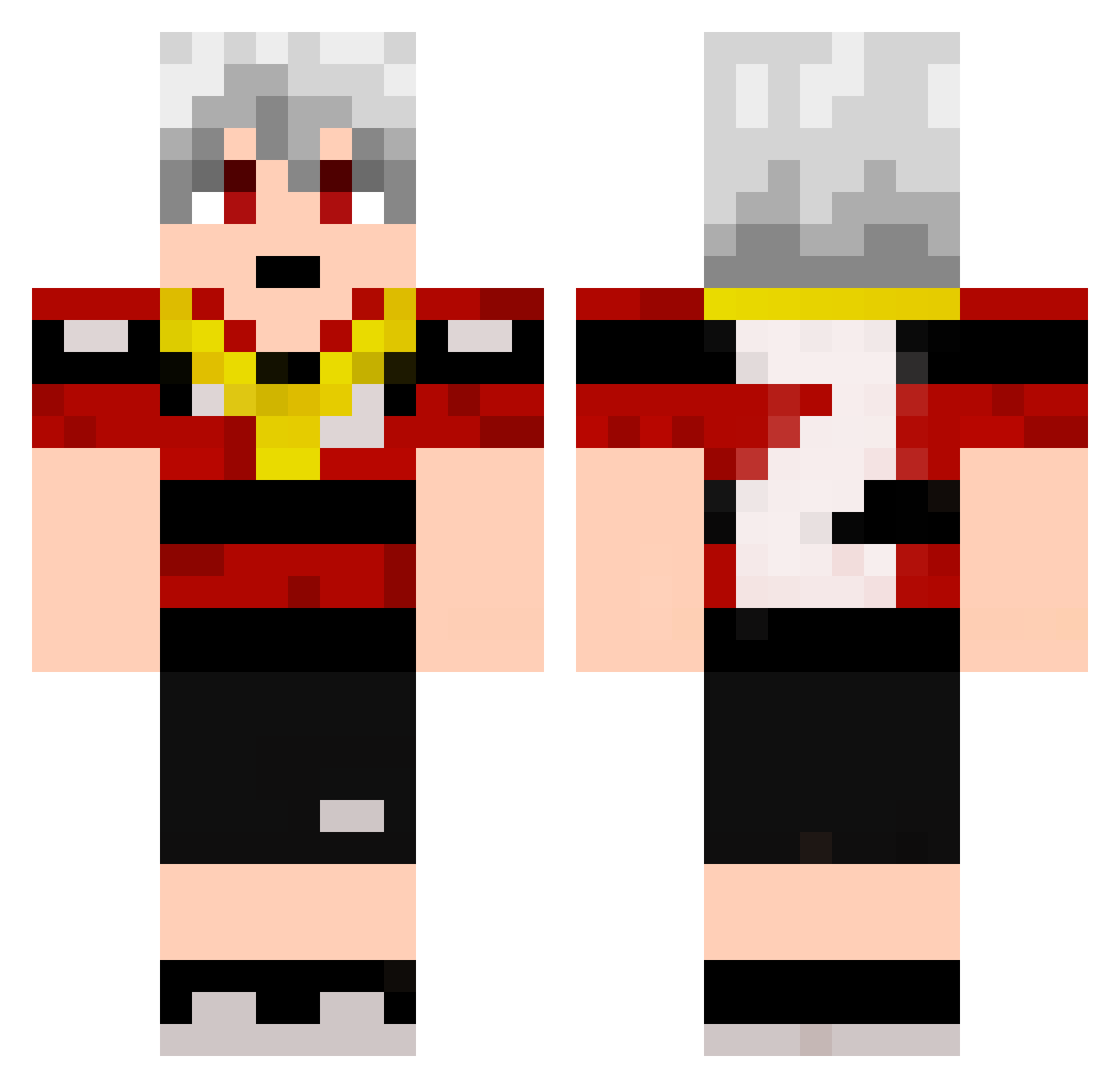 M3rkz Minecraft skin, front and back view