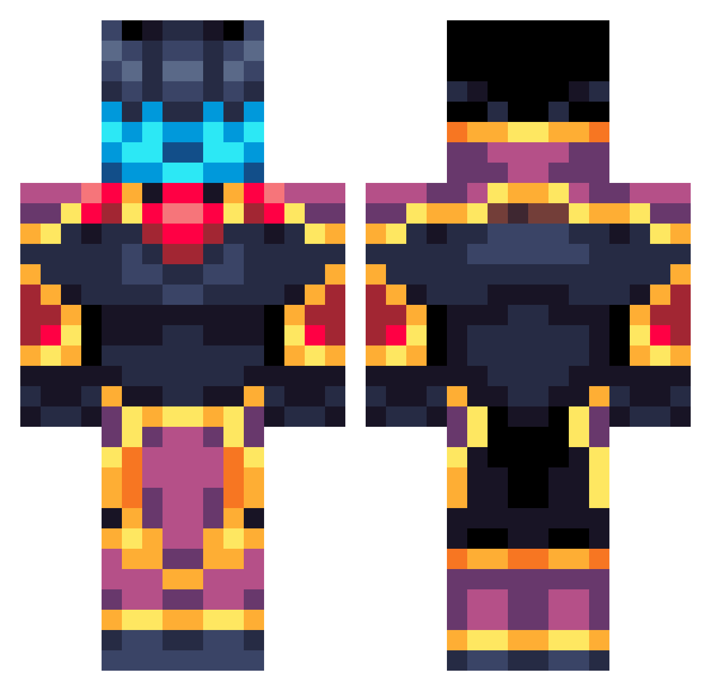 Nuclaer_Winter Minecraft skin, front and back view