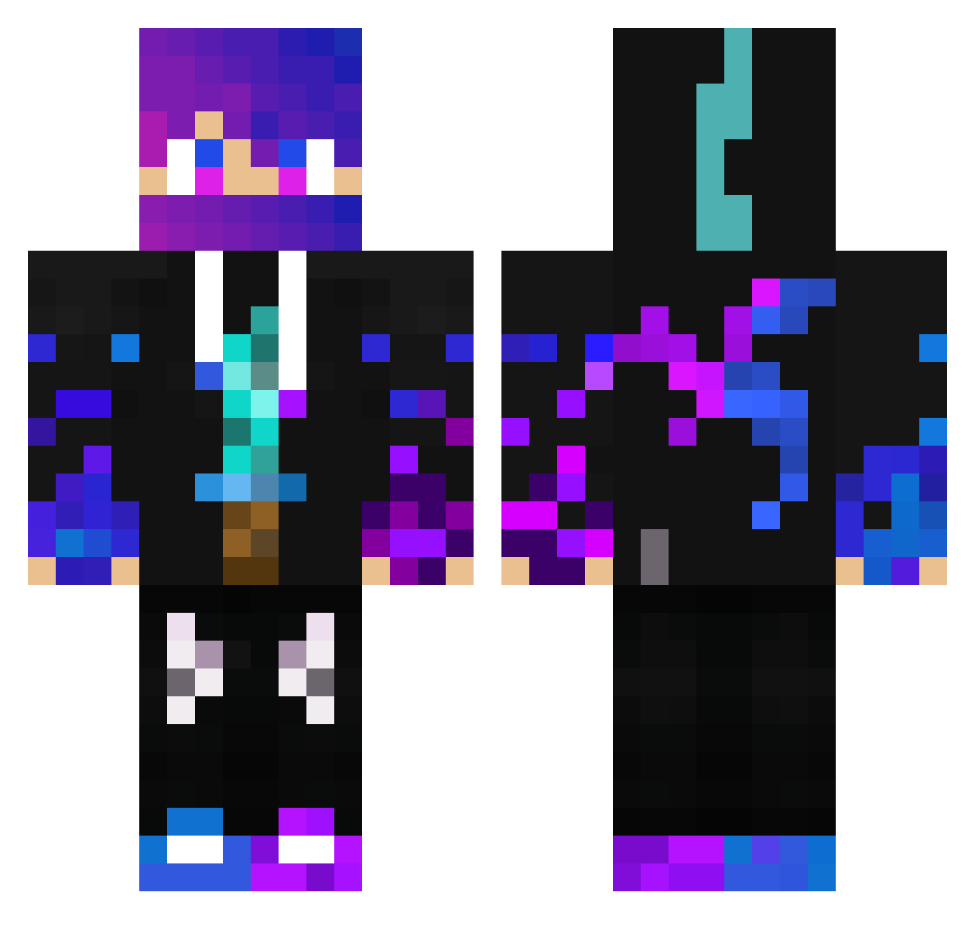 yklu_ Minecraft skin, front and back view