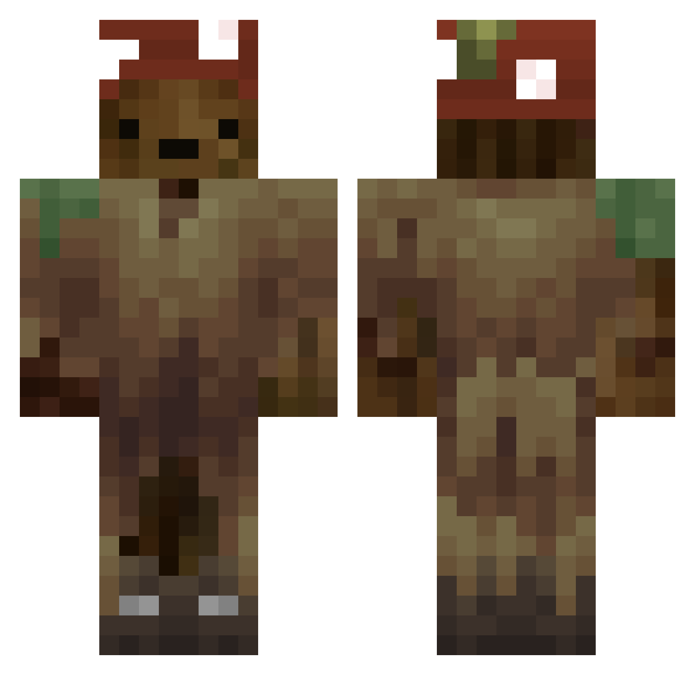 DomoEgg Minecraft skin, front and back view