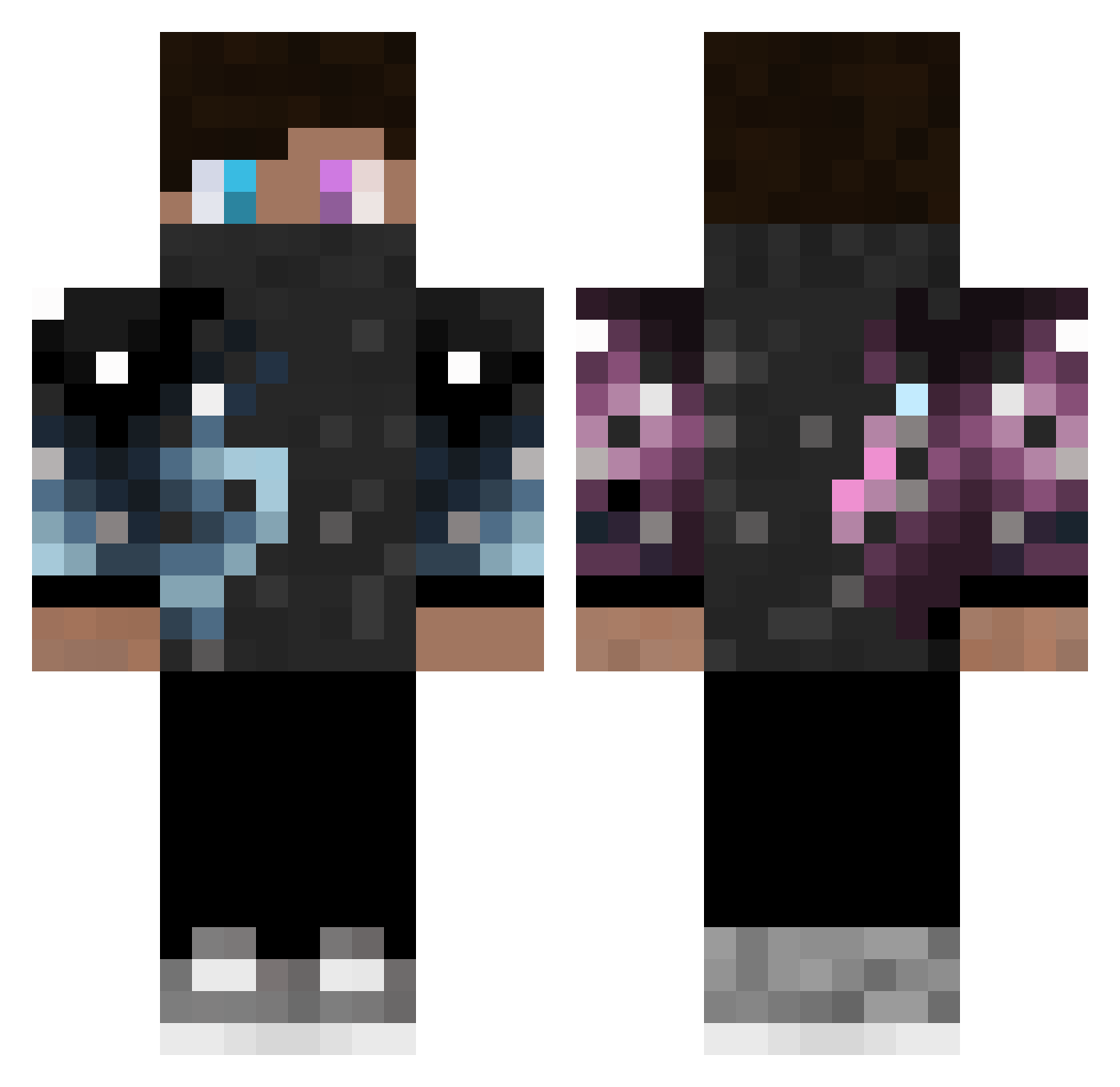 IceBoxes Minecraft skin, front and back view