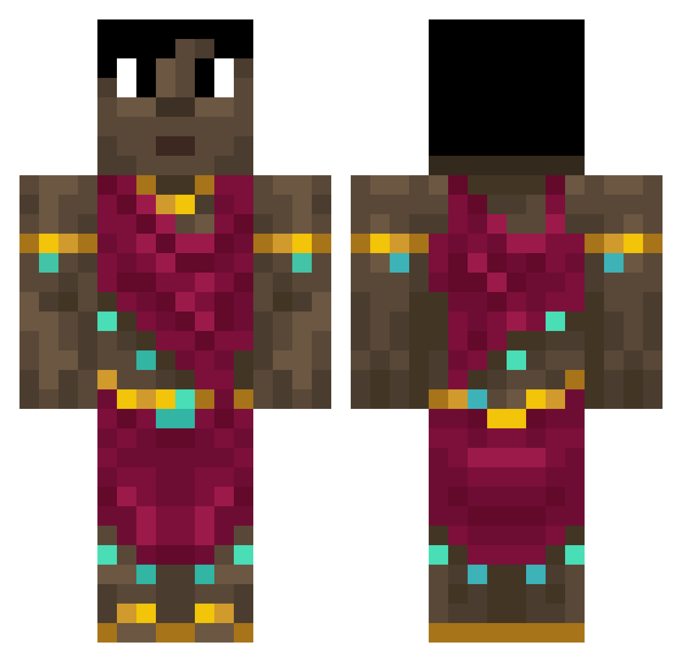 Novelet Minecraft skin, front and back view