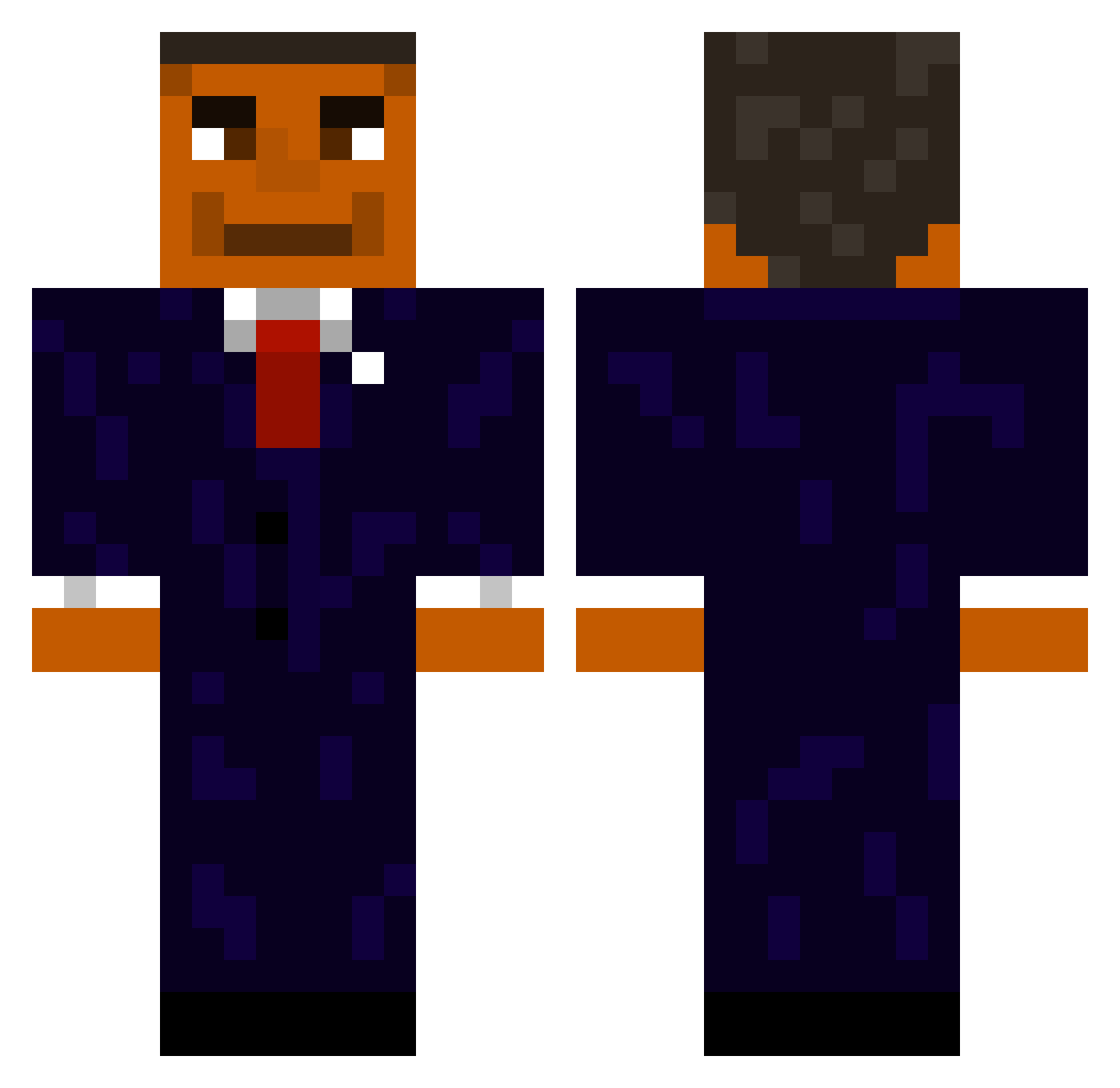 Frogcium Minecraft skin, front and back view