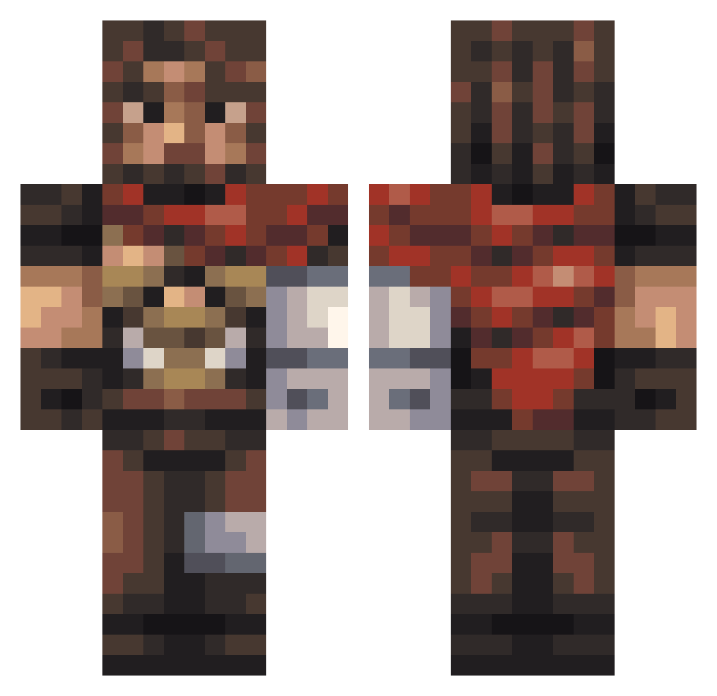 TeddyNivans Minecraft skin, front and back view