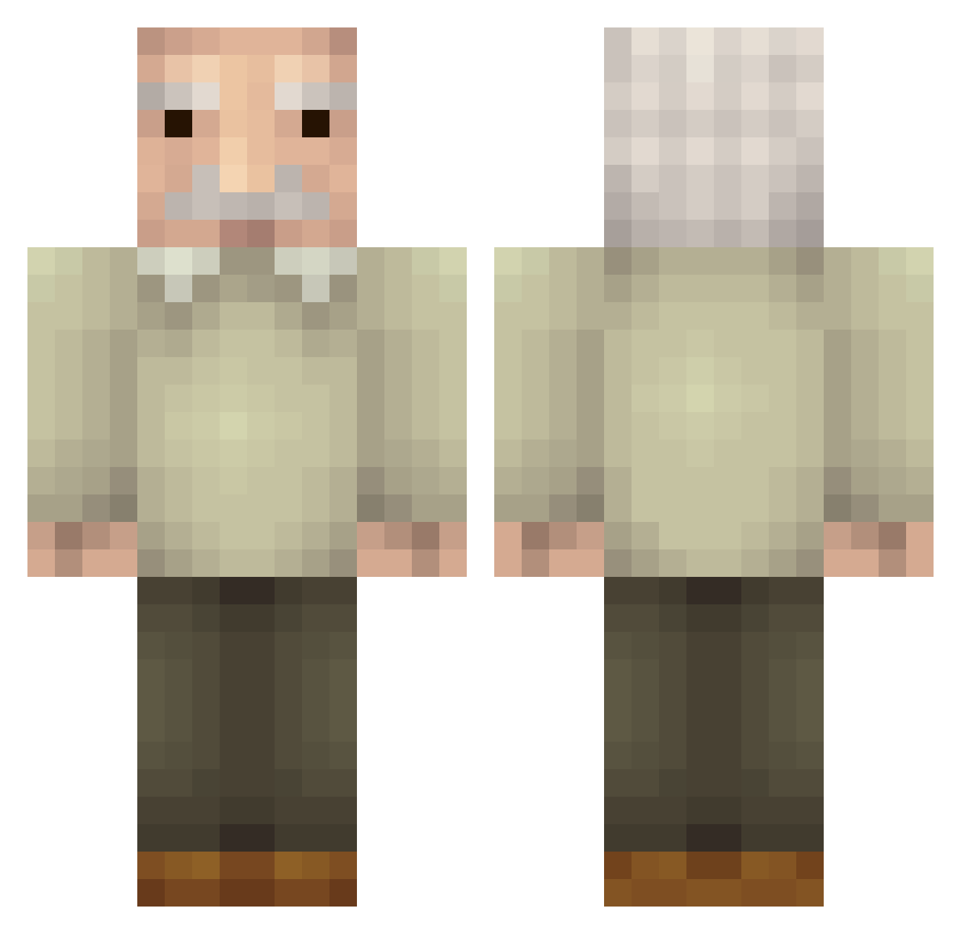 Kazakovski Minecraft skin, front and back view