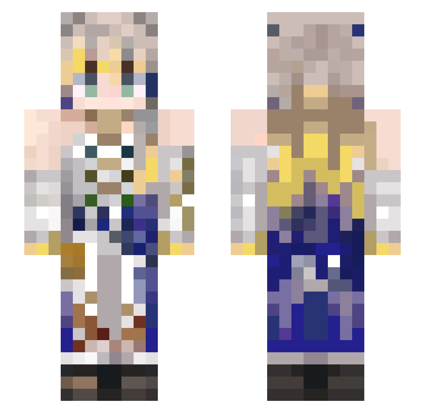 B_Horse Minecraft skin, front and back view