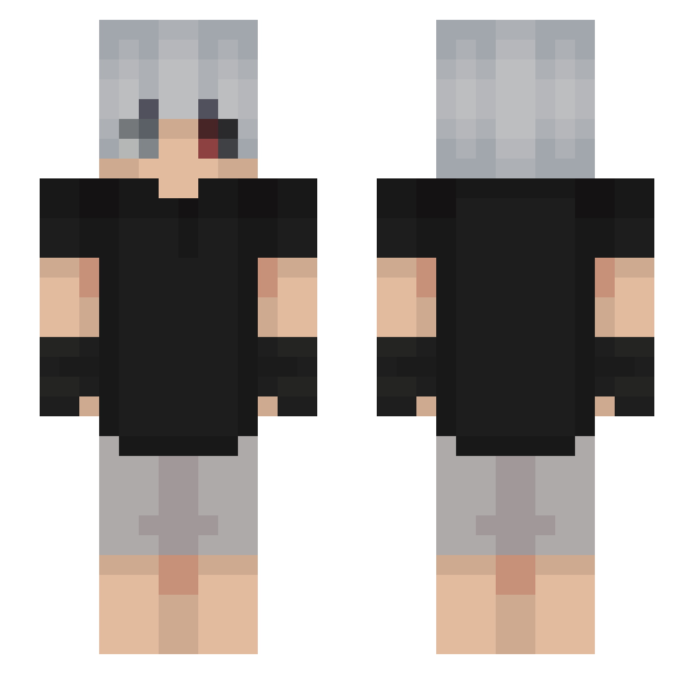 200kg_Rizzler Minecraft skin, front and back view