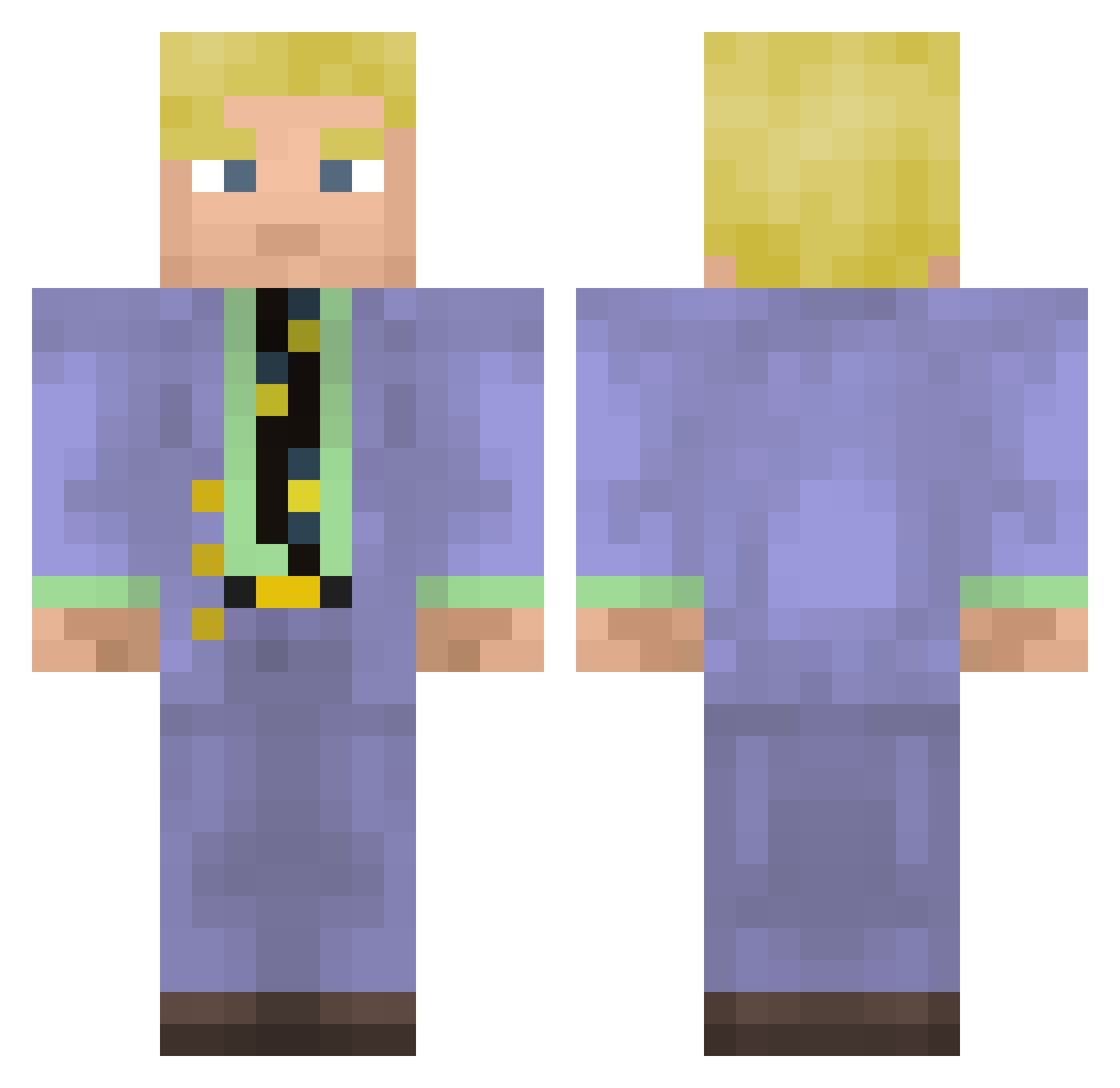 Jarod357 Minecraft skin, front and back view