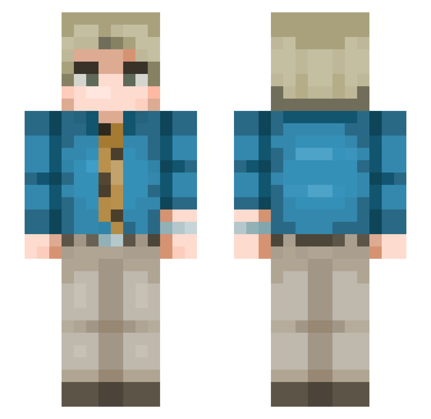 BulletBravo778 Minecraft skin, front and back view