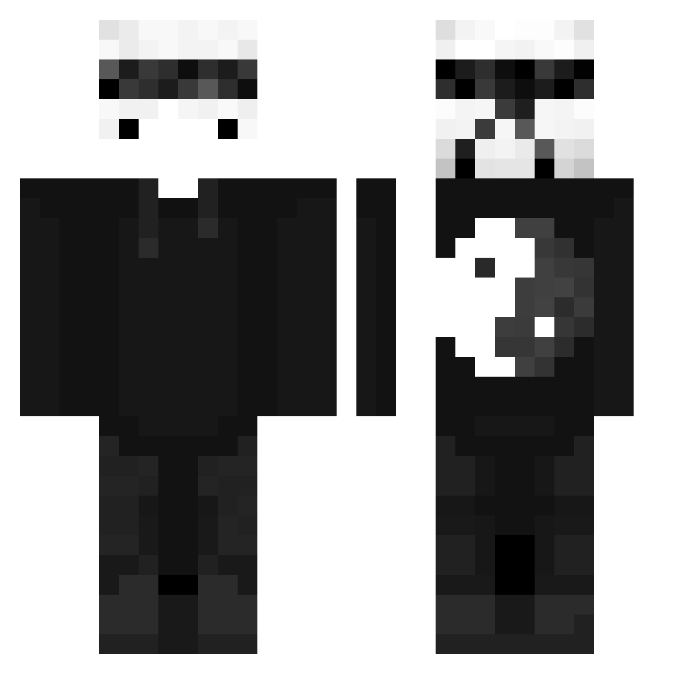 CrusherXX Minecraft skin, front and back view