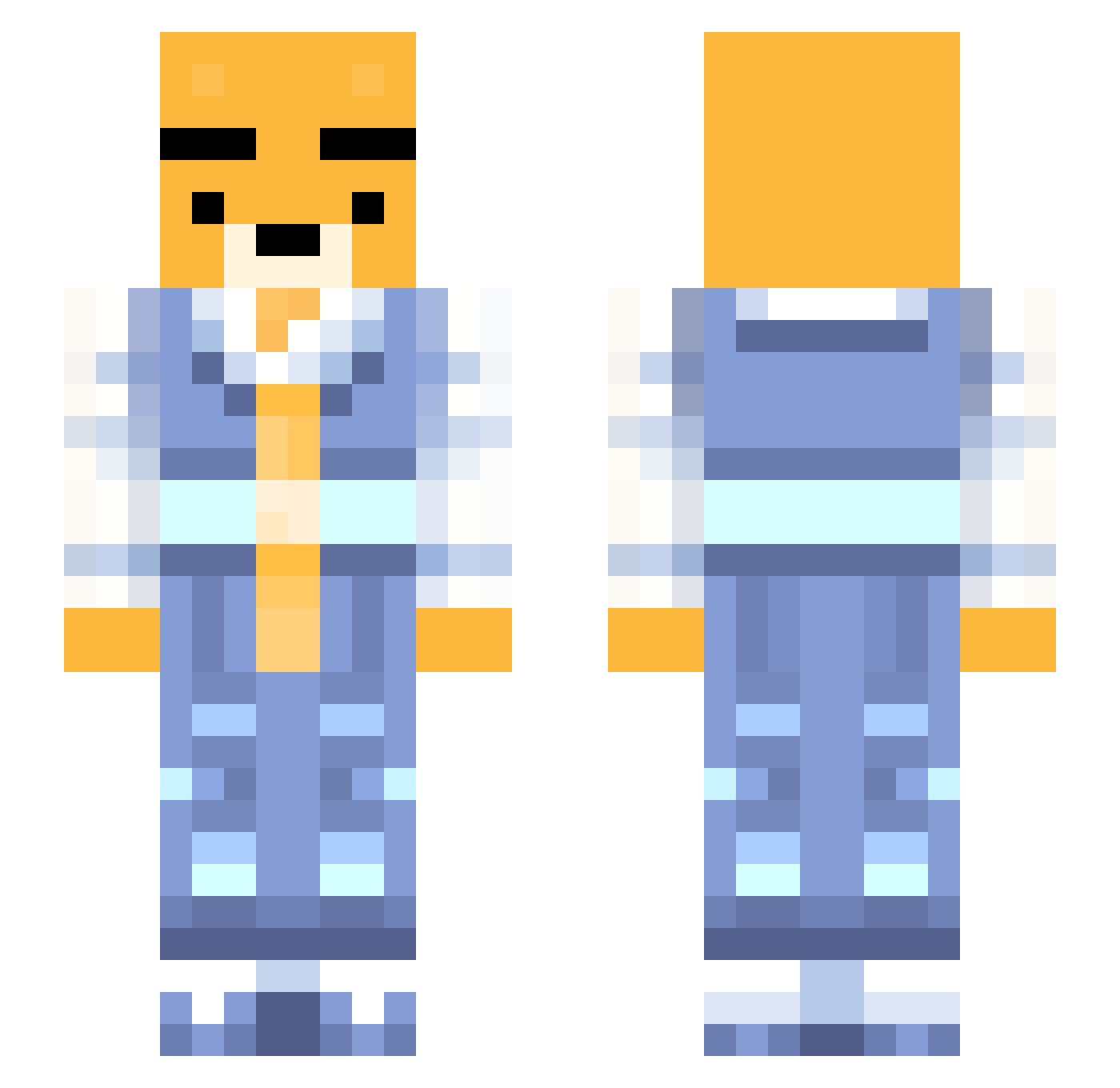 HoodRyan Minecraft skin, front and back view