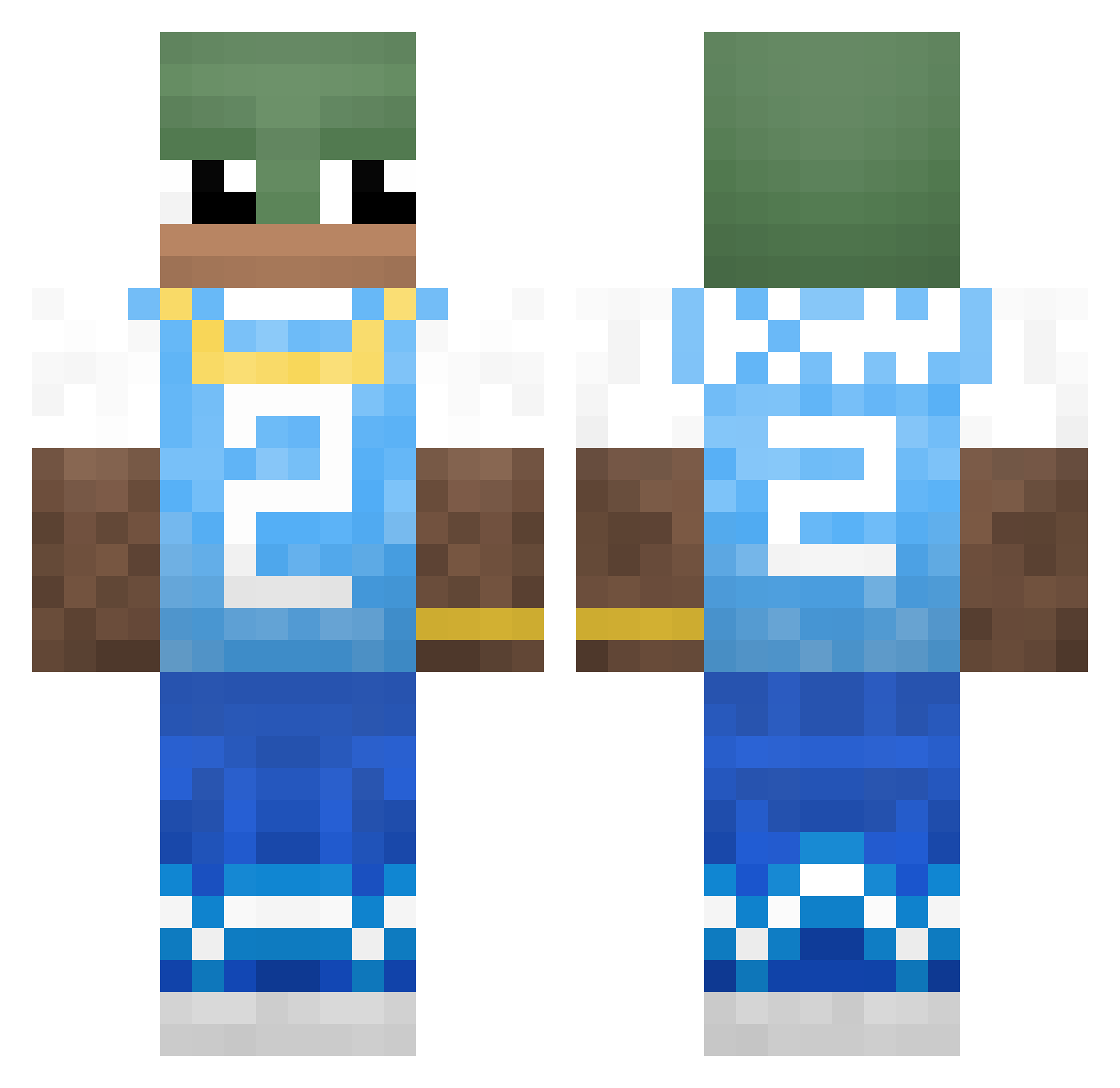 bastix Minecraft skin, front and back view