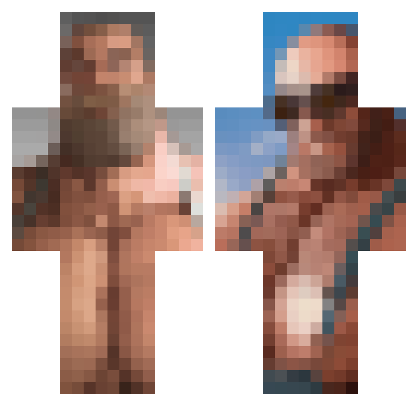 Fish_Drowner Minecraft skin, front and back view