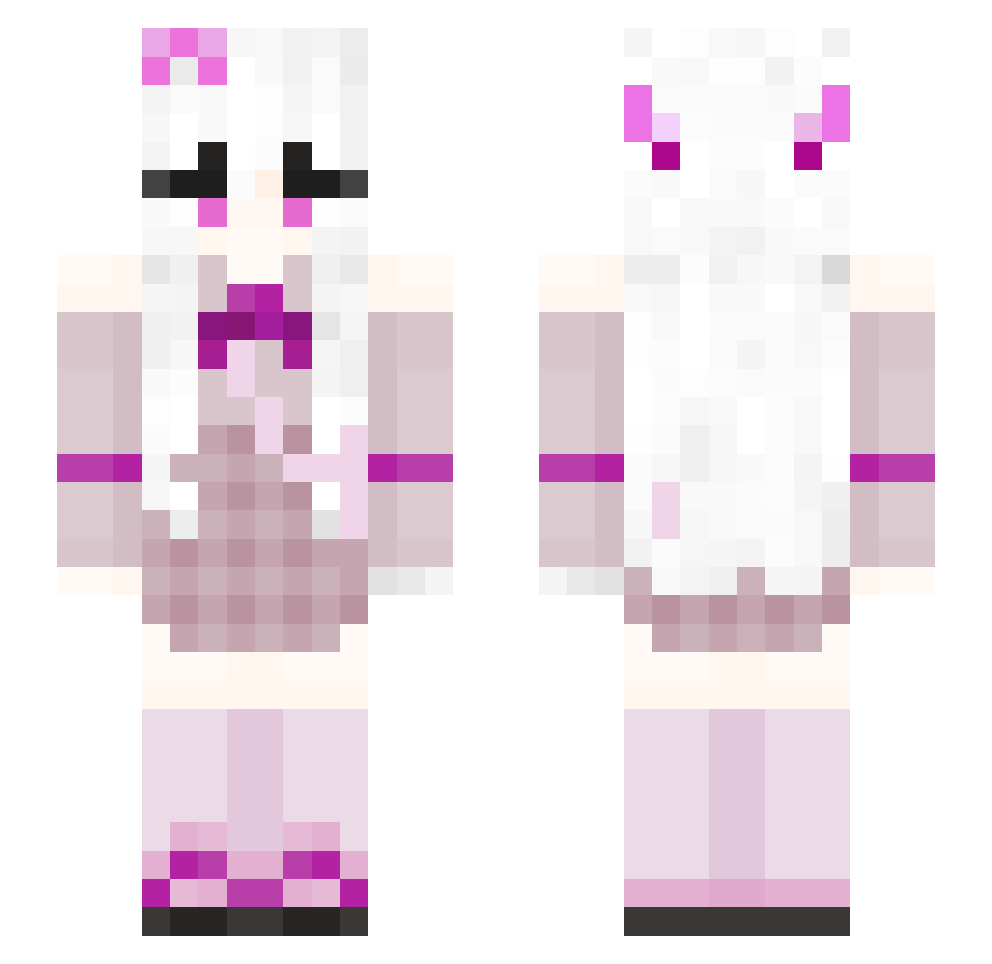 EnderKiara Minecraft skin, front and back view