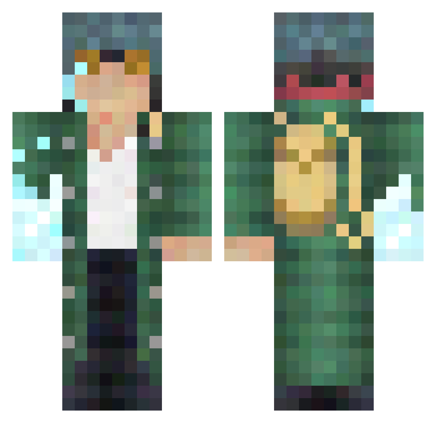 feferefeo Minecraft skin, front and back view