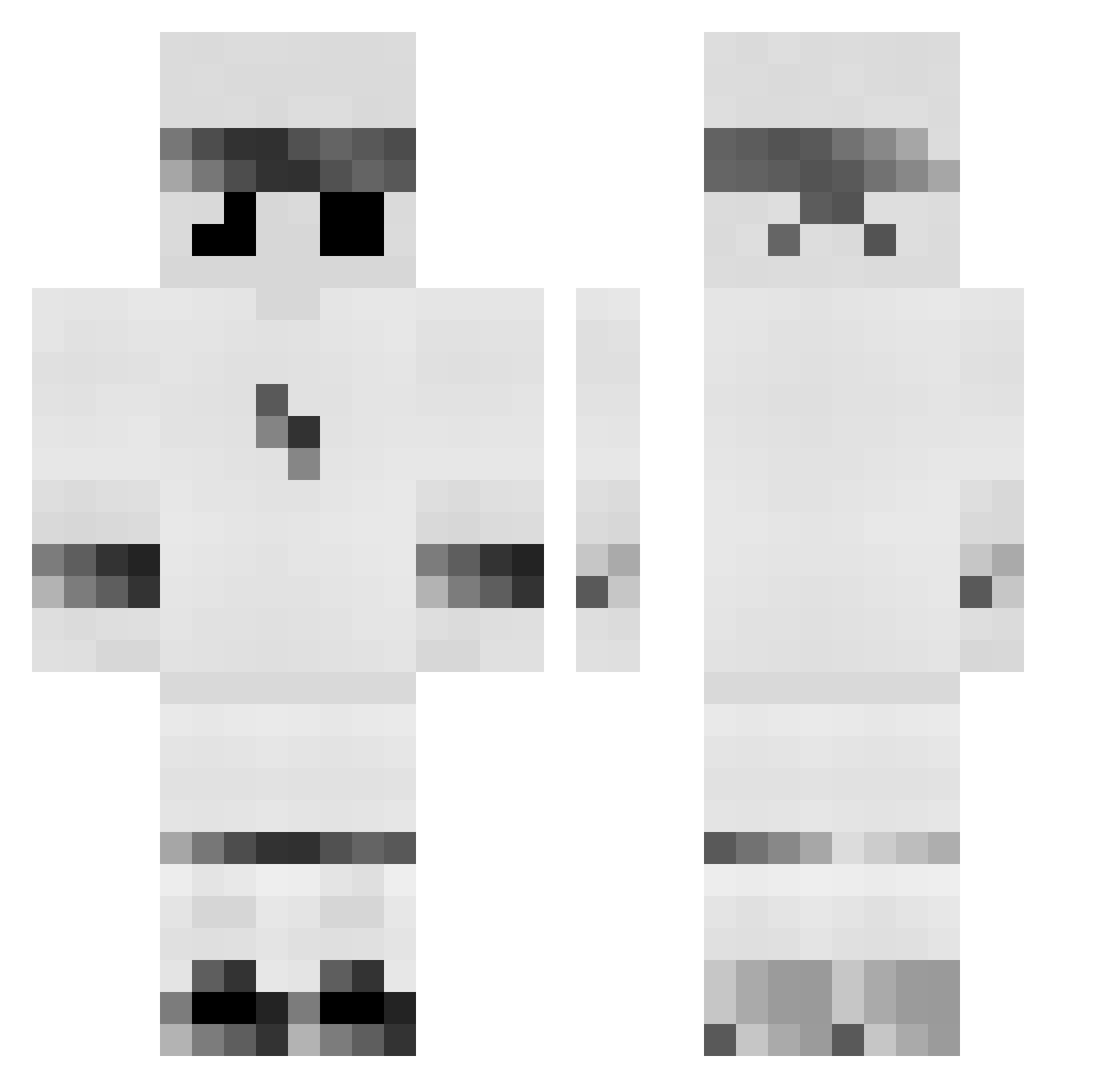 PrimeWizzo Minecraft skin, front and back view