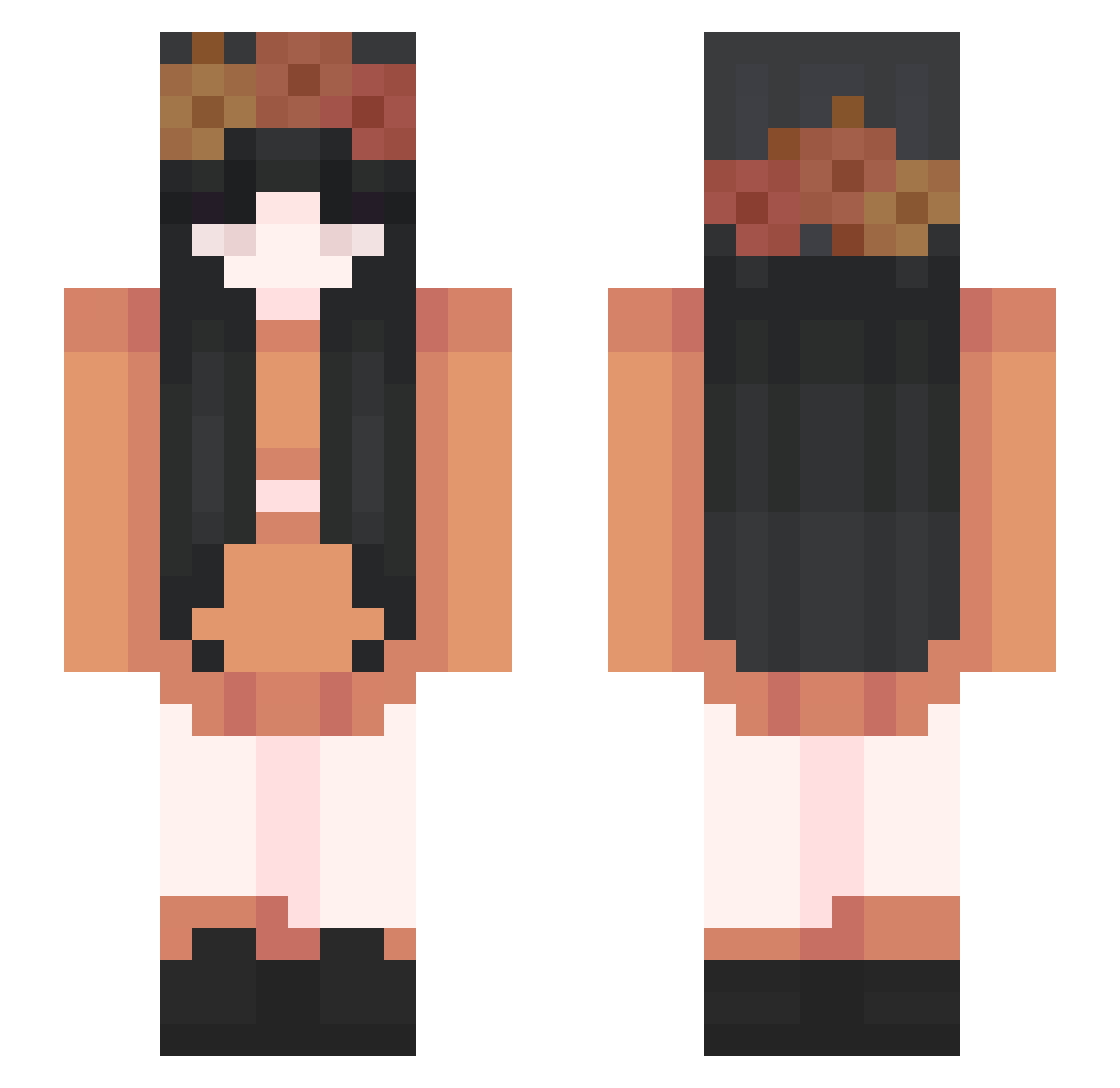 vvxlt Minecraft skin, front and back view