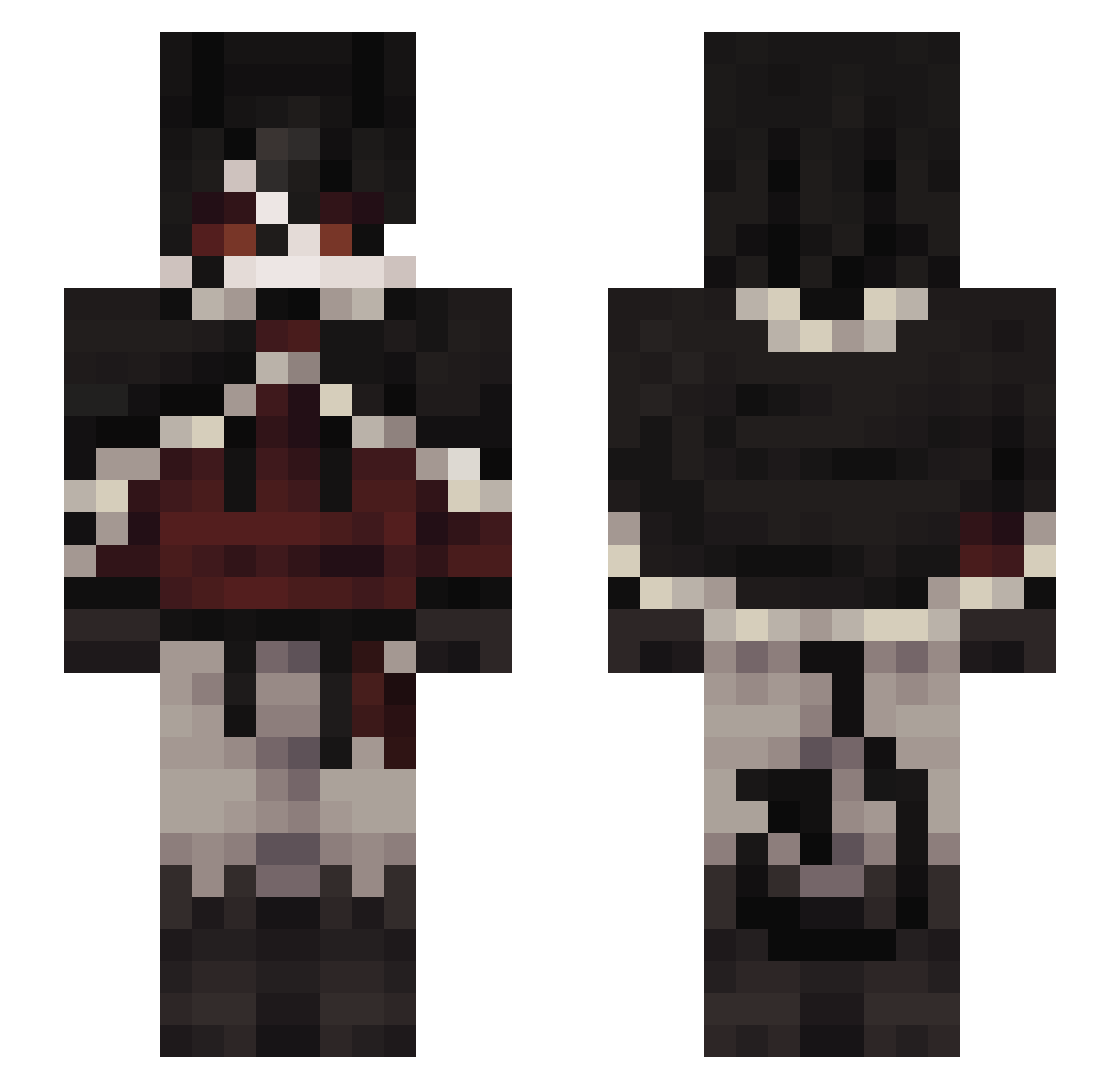 kanaigy Minecraft skin, front and back view