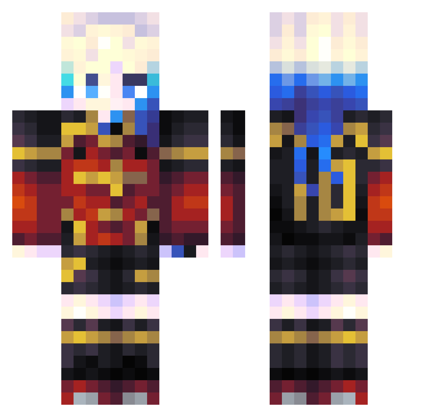 zReflexG0D Minecraft skin, front and back view