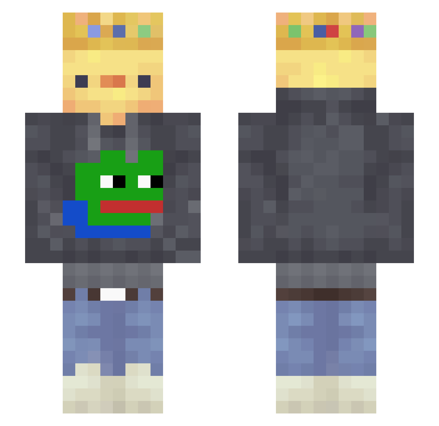 playinggood2013 Minecraft skin, front and back view