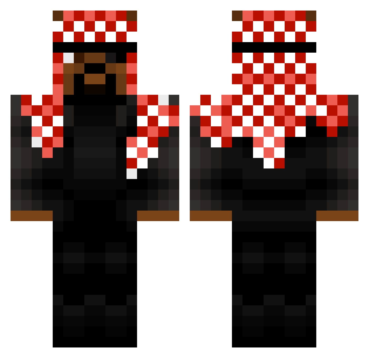 PCAMPOS11 Minecraft skin, front and back view
