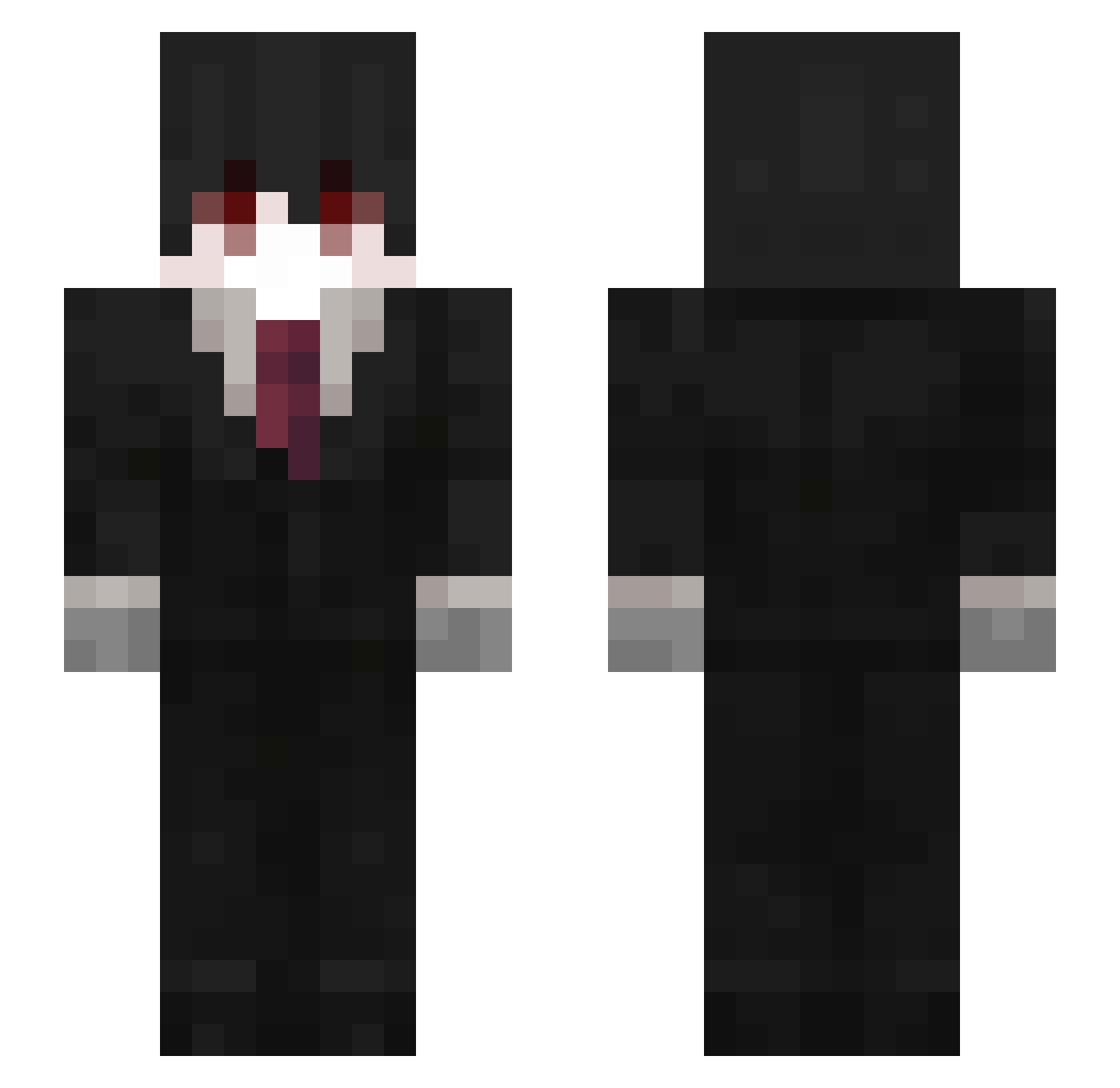 Ak1ra_77 Minecraft skin, front and back view