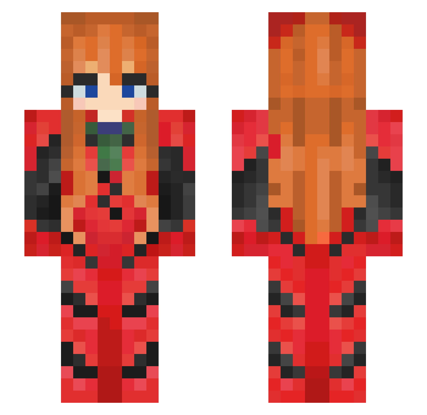 peepnog Minecraft skin, front and back view