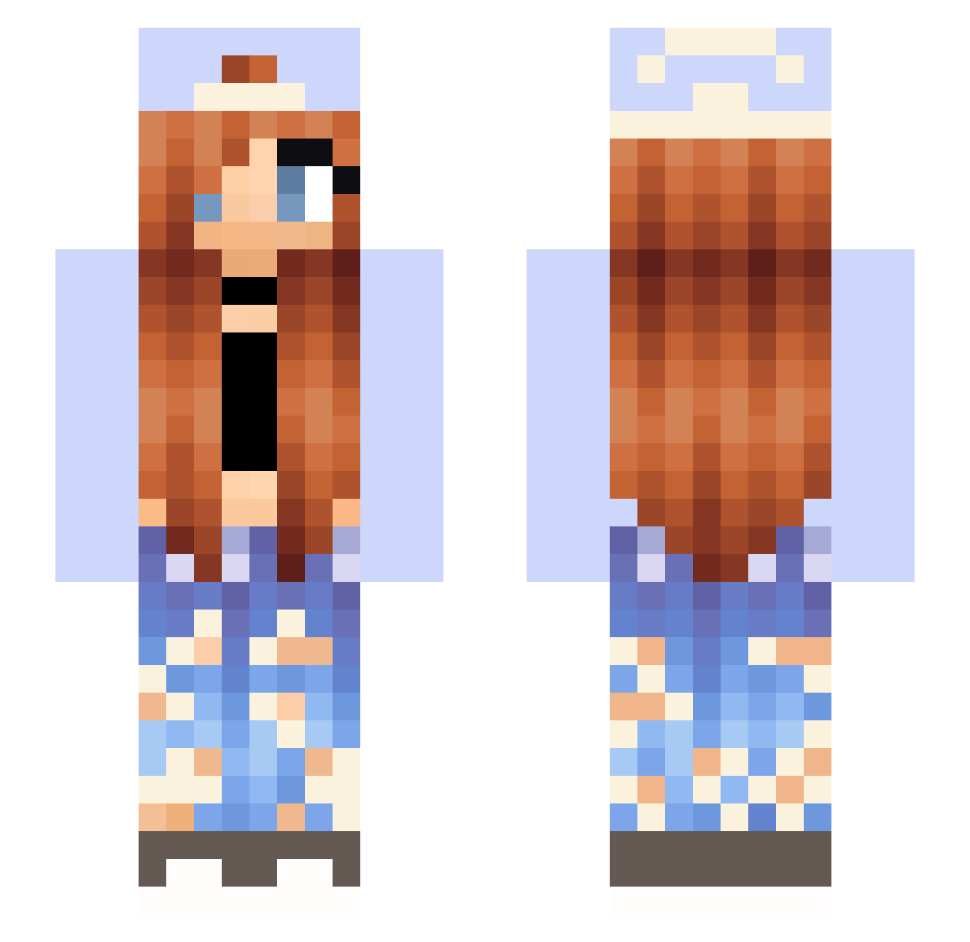 Sunpie13 Minecraft skin, front and back view