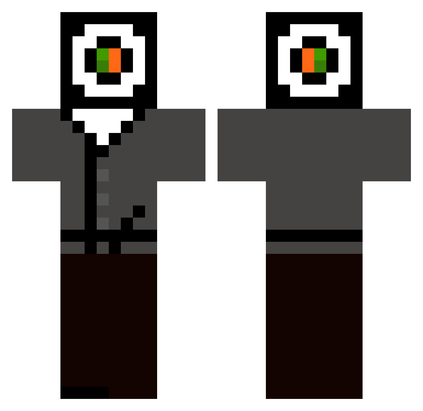 cavuum Minecraft skin, front and back view
