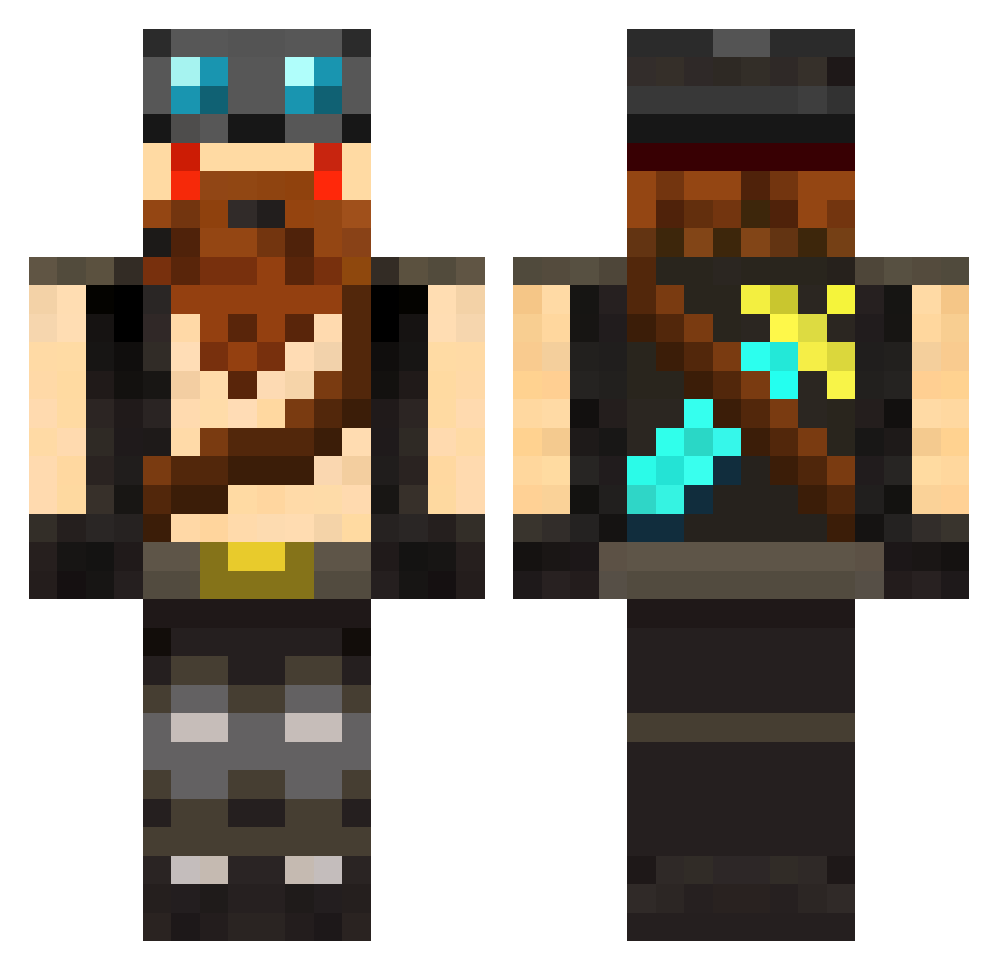 Kabouterbier Minecraft skin, front and back view